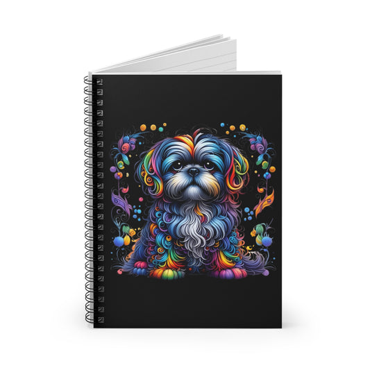 Colorful Shih Tzu Spiral Journal Notebook