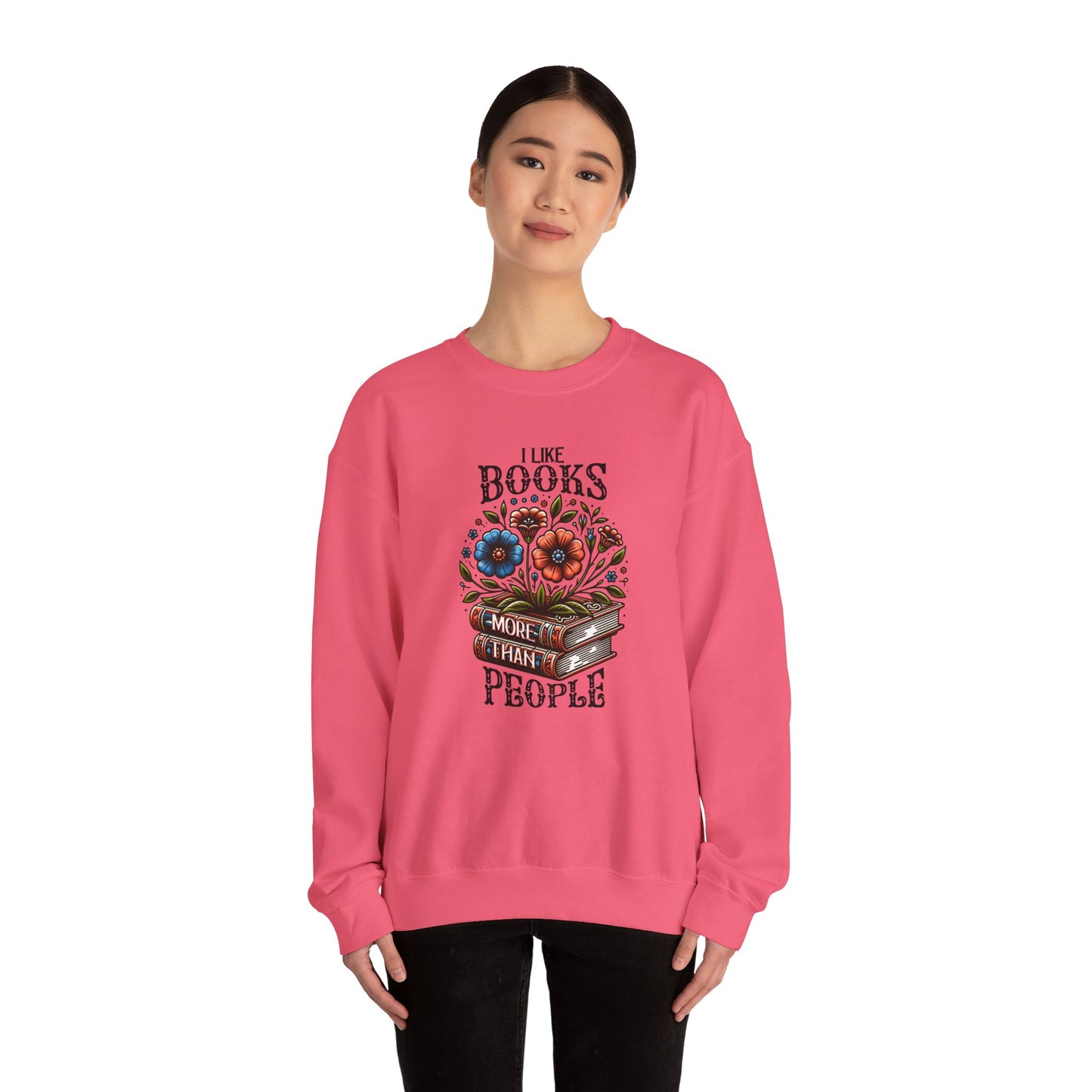Books More Than People Crewneck Sweatshirt