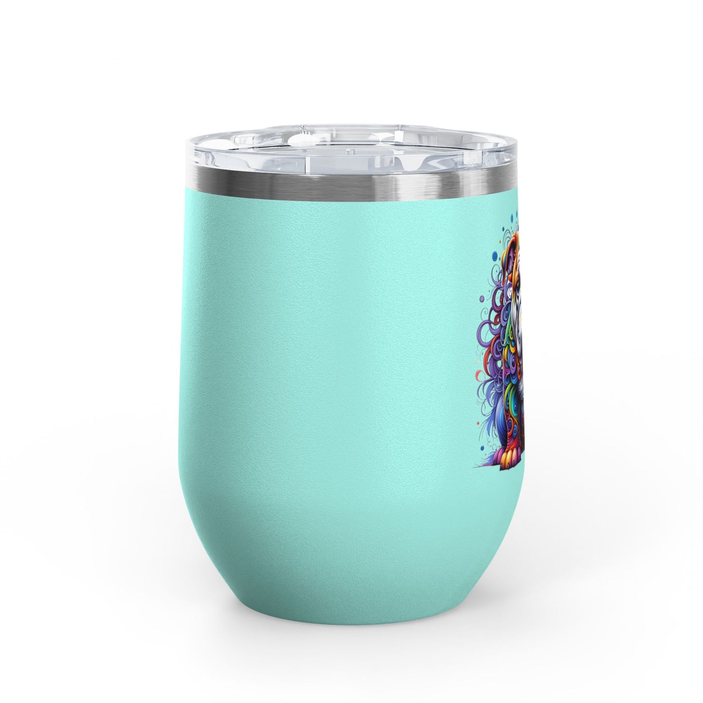 Colorful Bulldog 12oz. Insulated Wine Tumbler