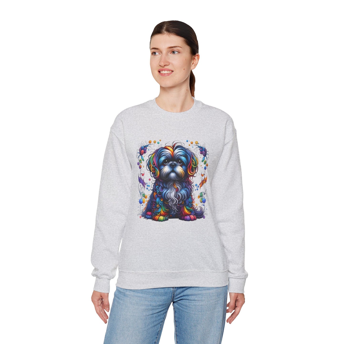 Colorful Shih Tzu Unisex Crewneck Sweatshirt