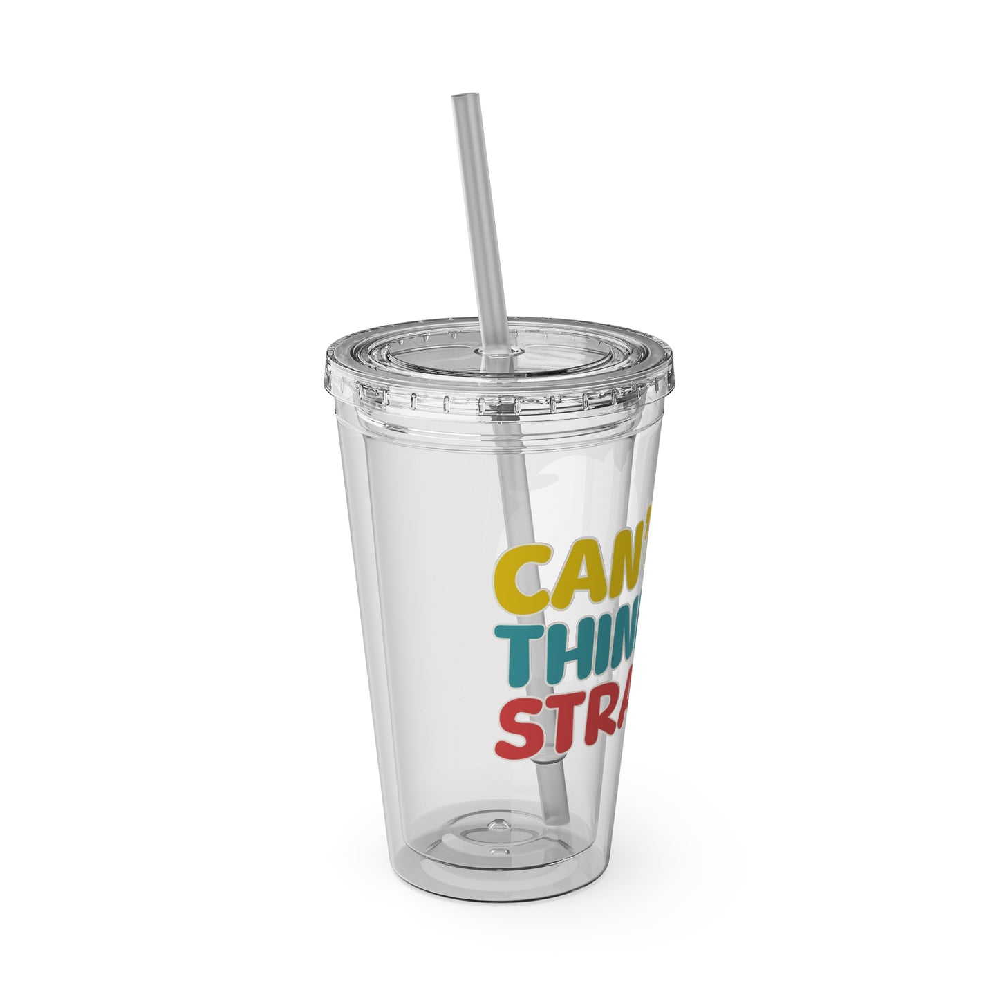 Unicorn Can't Think Straight 16oz. Insulated Tumbler with Straw