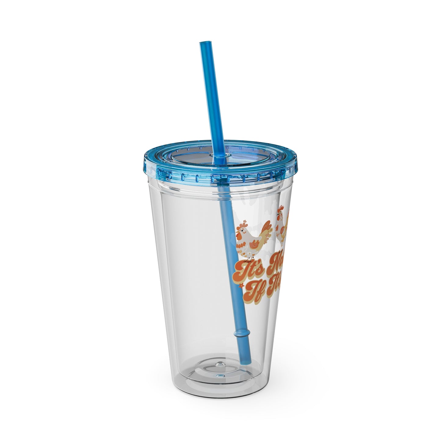 Not Hoarding If It's Chickens 16oz. Insulated Tumbler with Straw