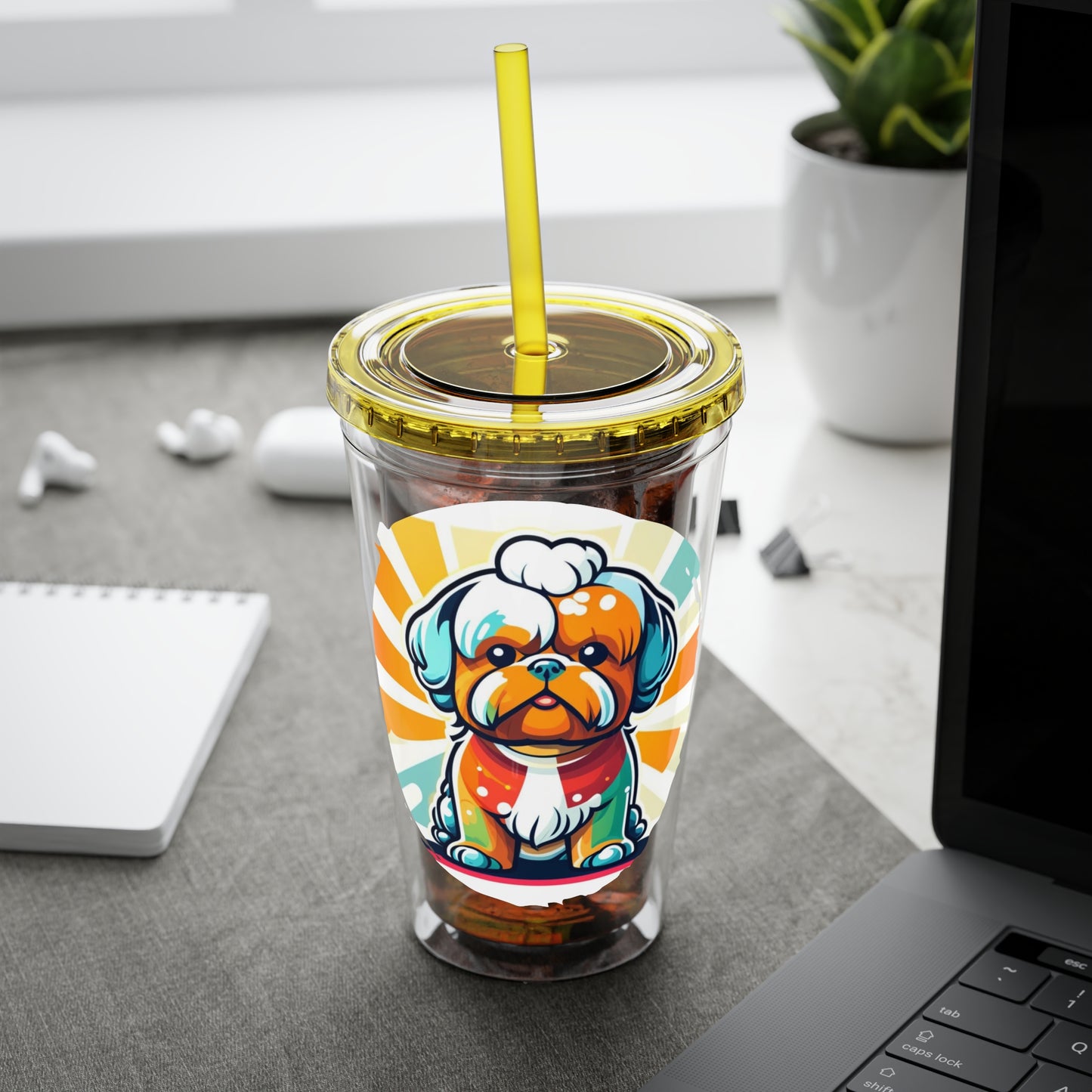 Shih Tzu 16oz. Insulated Tumbler with Straw