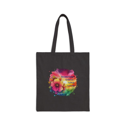Bloom Without Apology Cotton Canvas Tote Bag