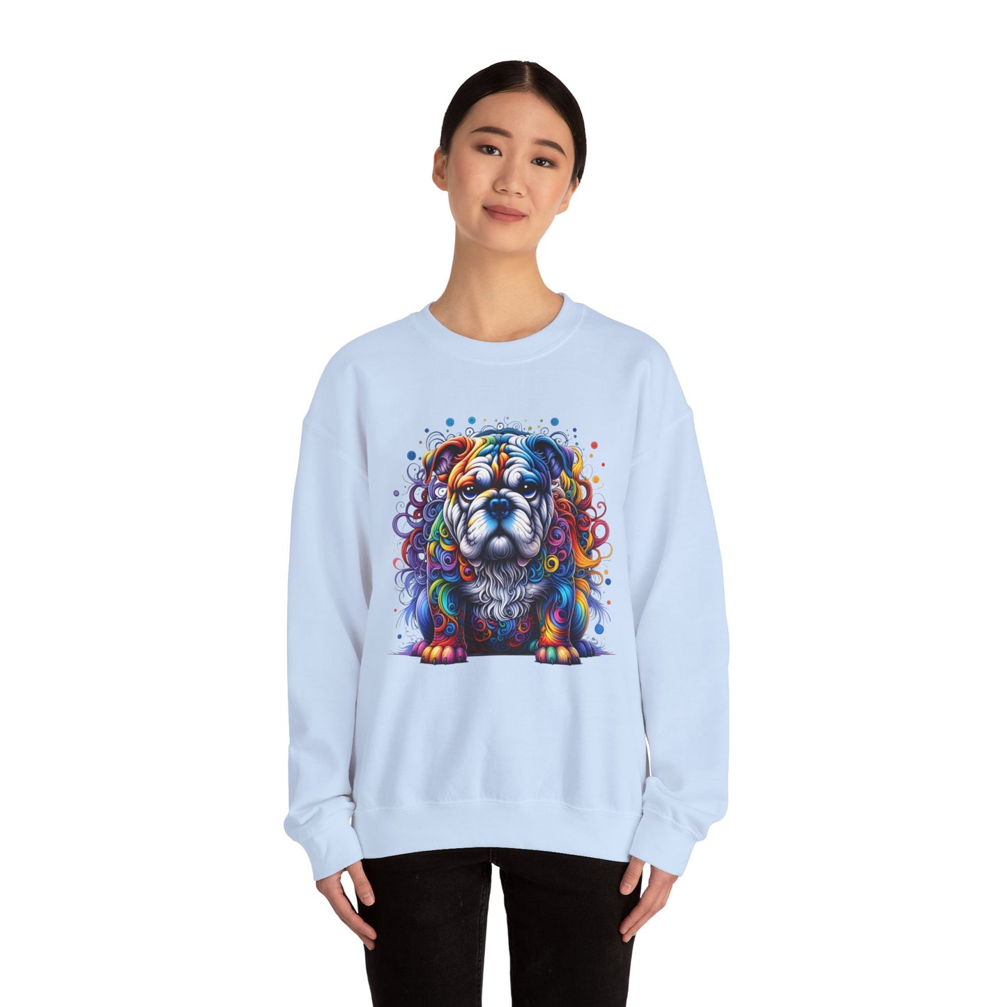 Colorful Bulldog Unisex Crewneck Sweatshirt