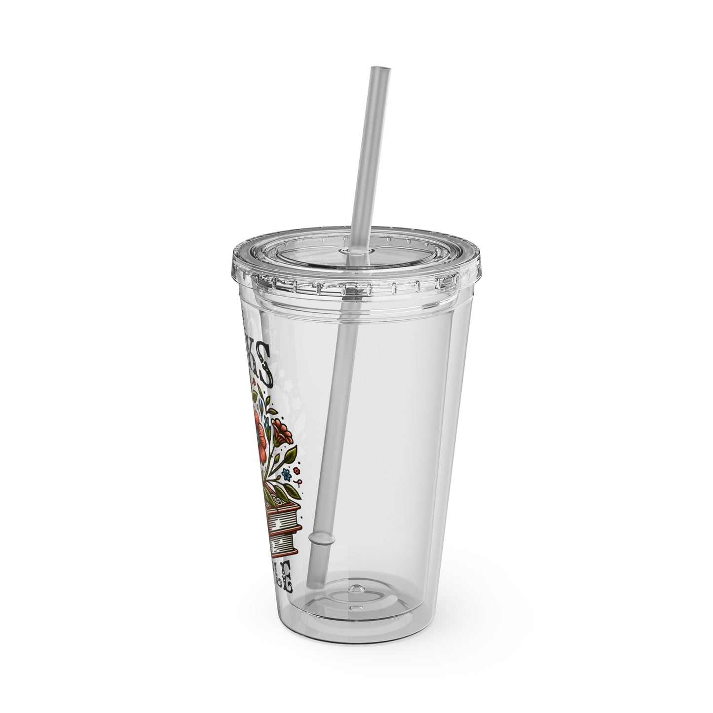 Books More Than People 16oz Insulated Tumbler with Straw