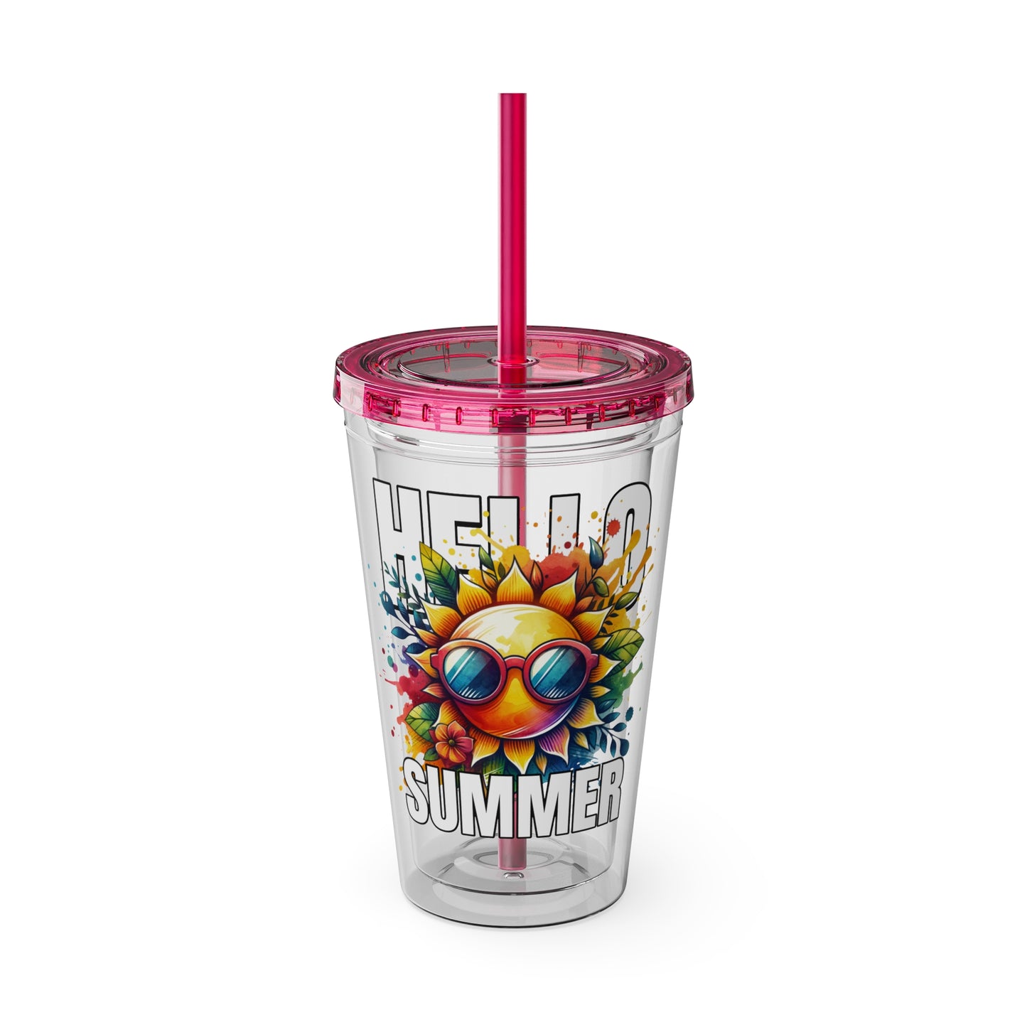 Hello Summer 16oz Insulated Tumbler with Straw
