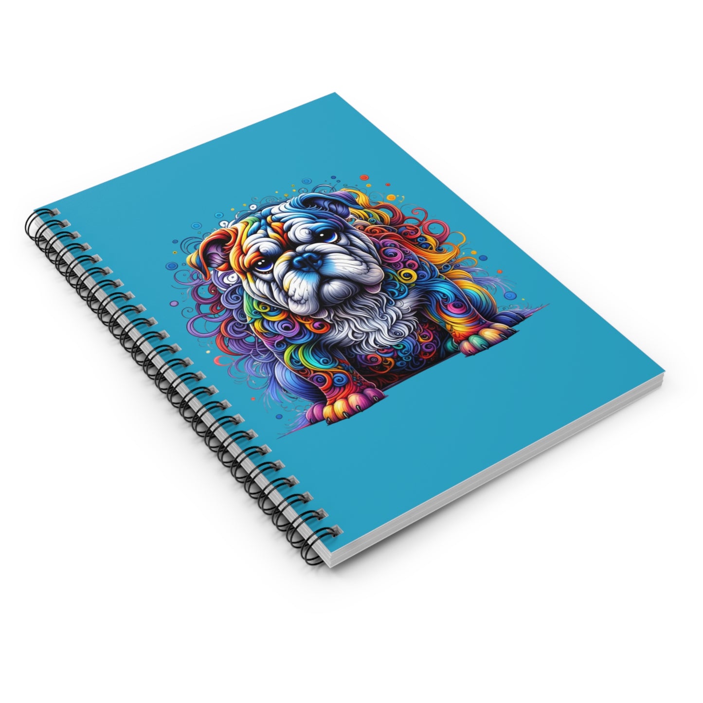 Colorful Bulldog Spiral Journal Notebook