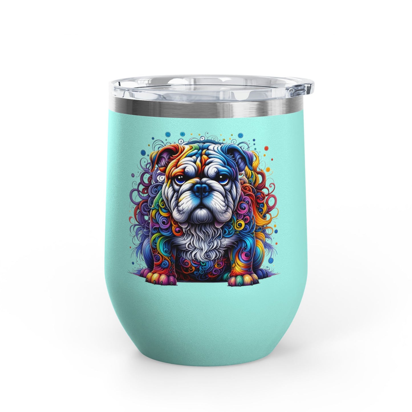 Colorful Bulldog 12oz. Insulated Wine Tumbler