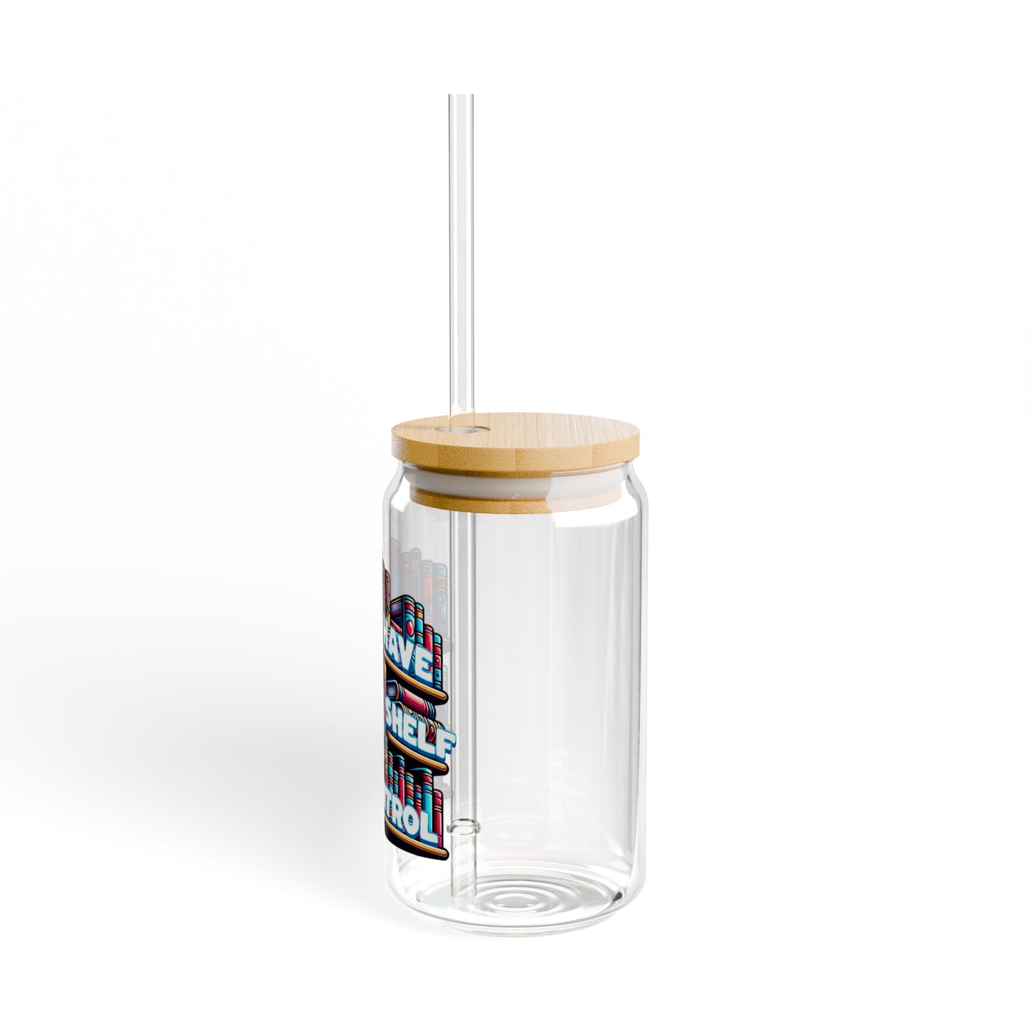No Shelf Control 16oz Sipper Glass with Bamboo Lid and Straw