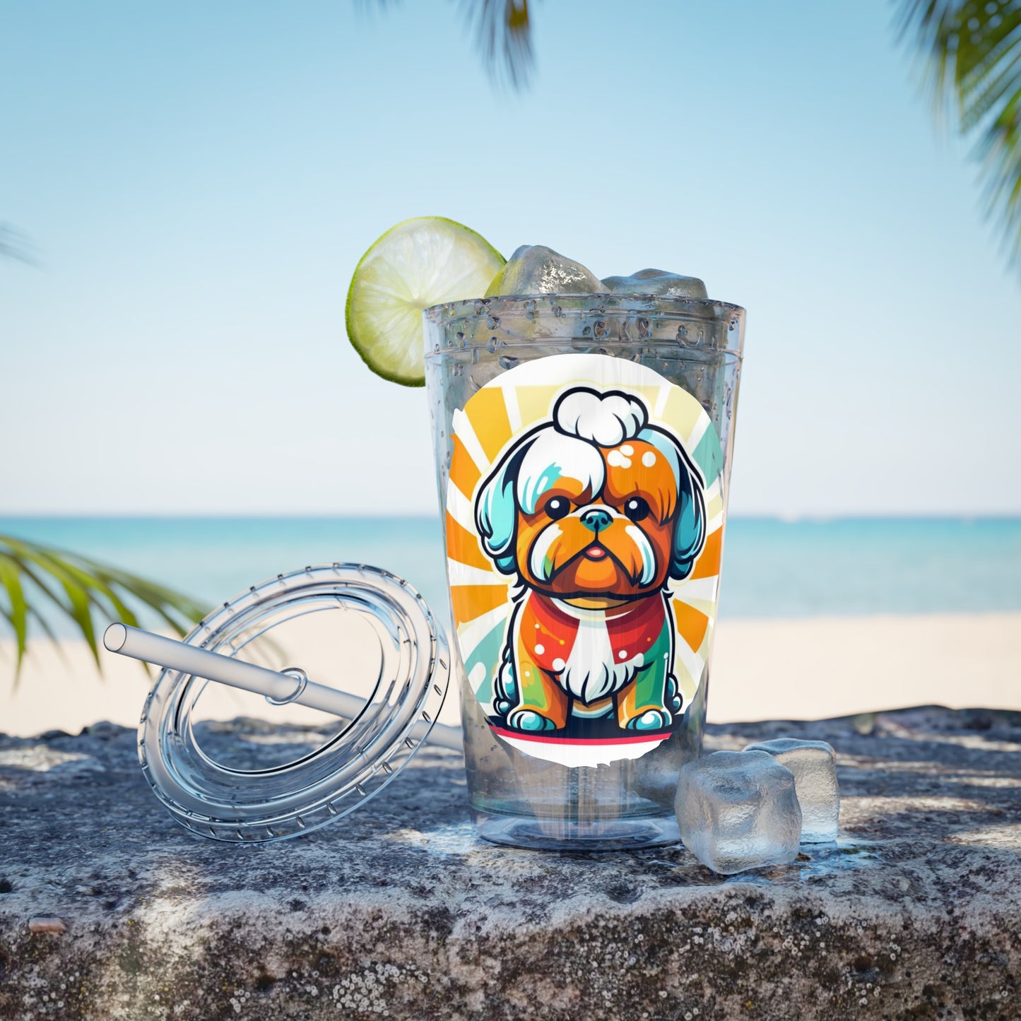 Shih Tzu 16oz. Insulated Tumbler with Straw