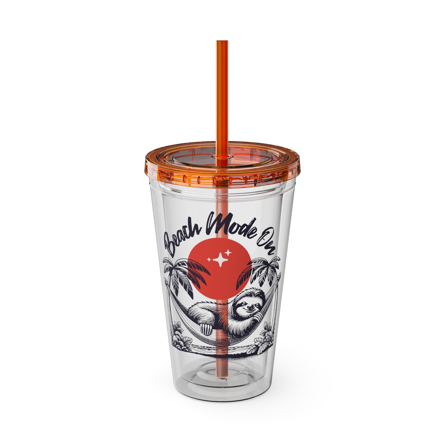 Beach Mode On 16oz Insulated Tumbler with Straw