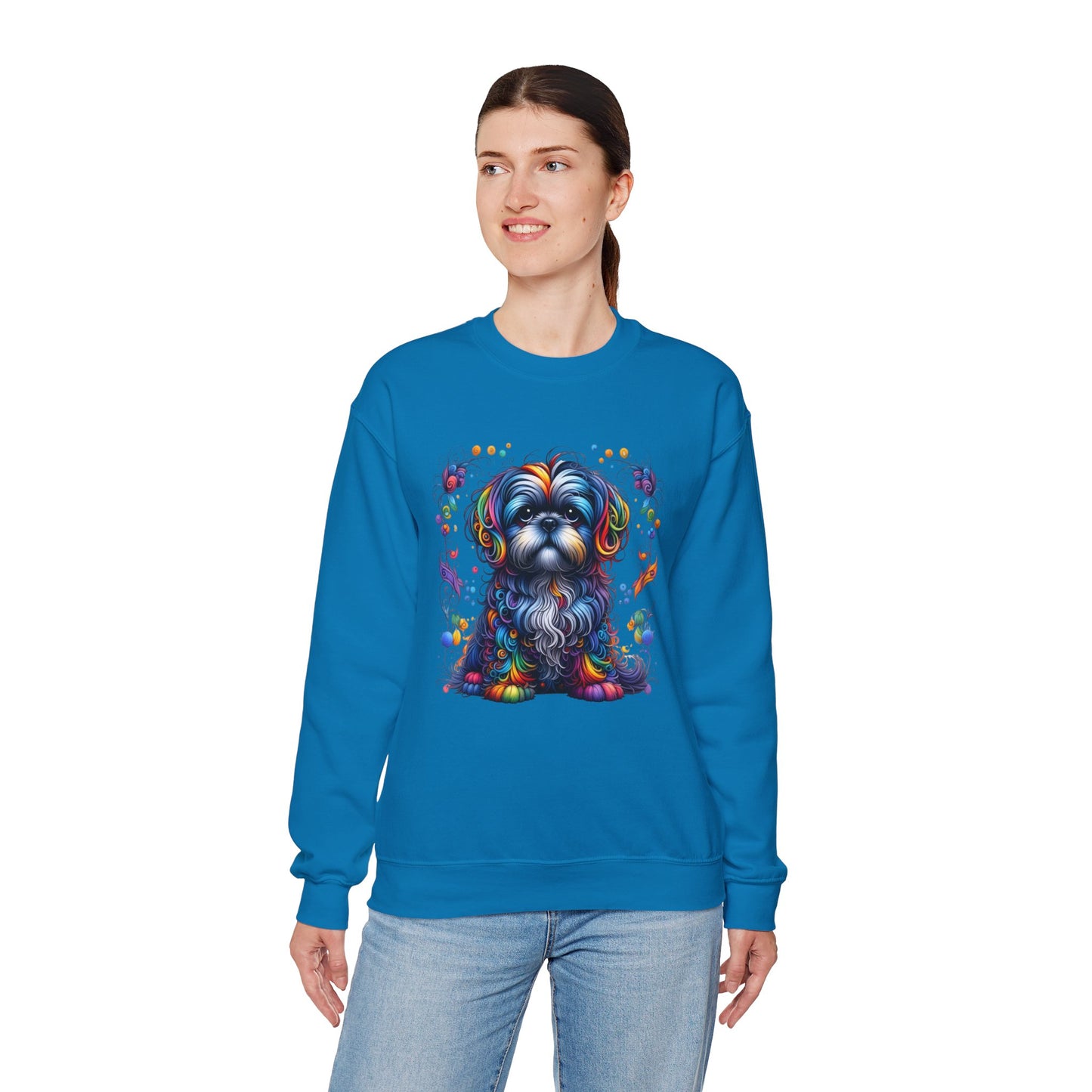Colorful Shih Tzu Unisex Crewneck Sweatshirt