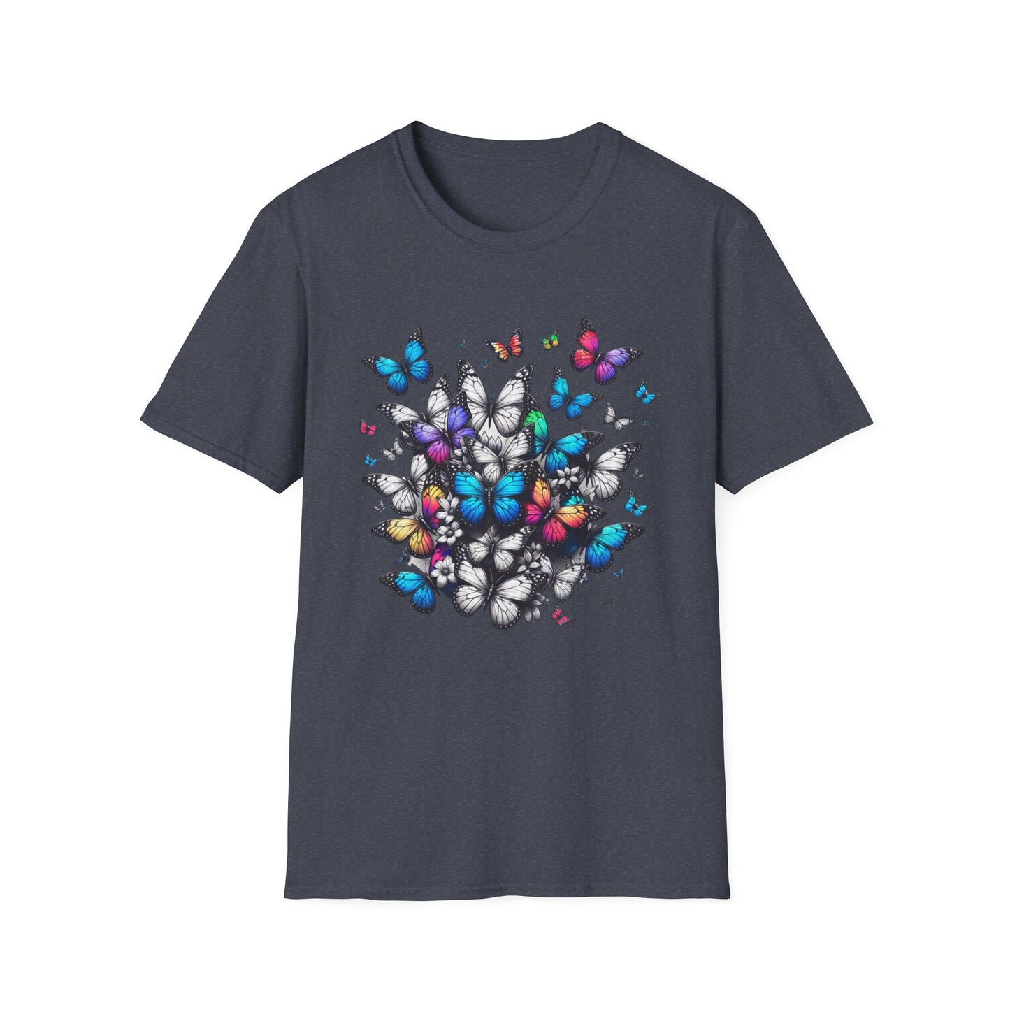 Colorful Butterfly Cluster Unisex Graphic T-Shirt