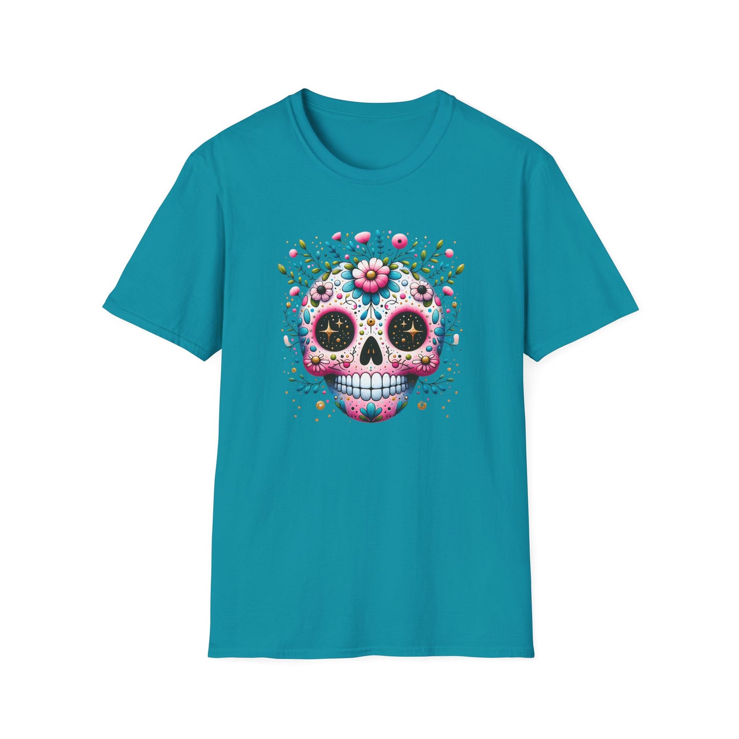 Floral Sugar Skull Unisex Graphic T-Shirt