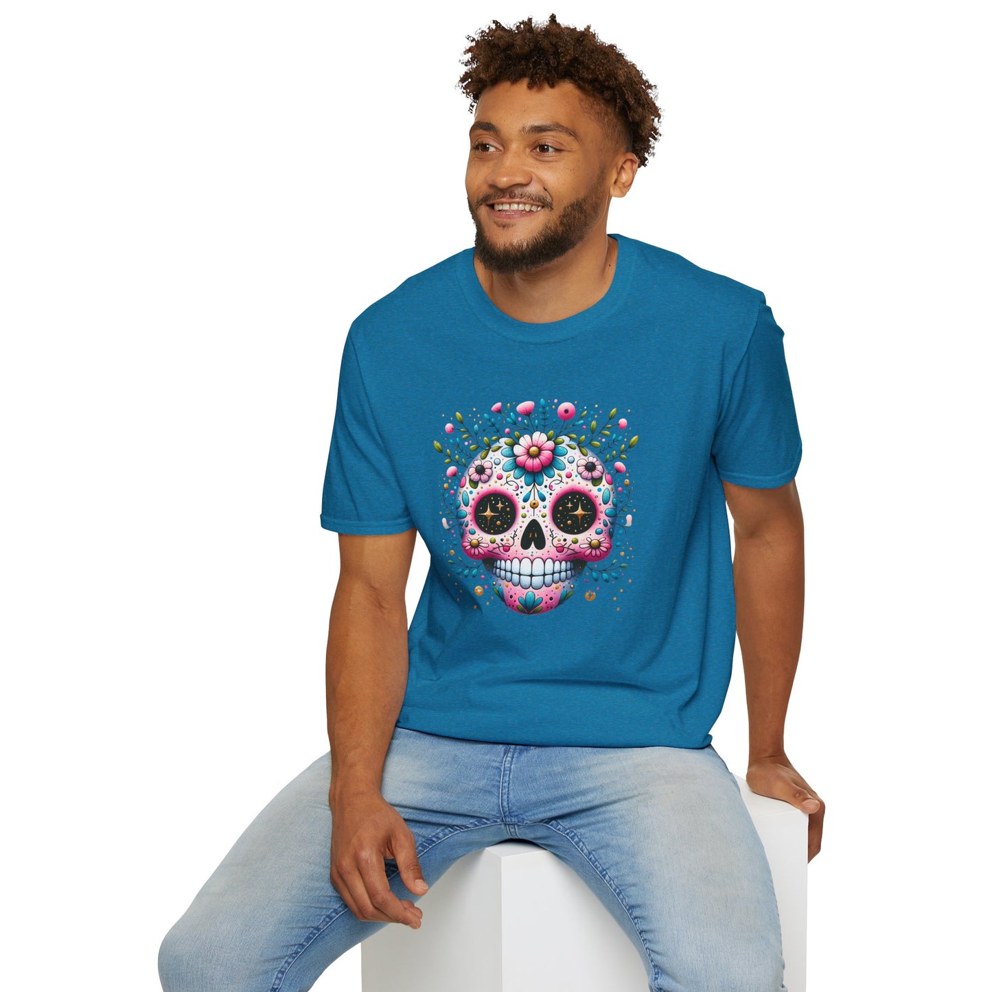 Floral Sugar Skull Unisex Graphic T-Shirt