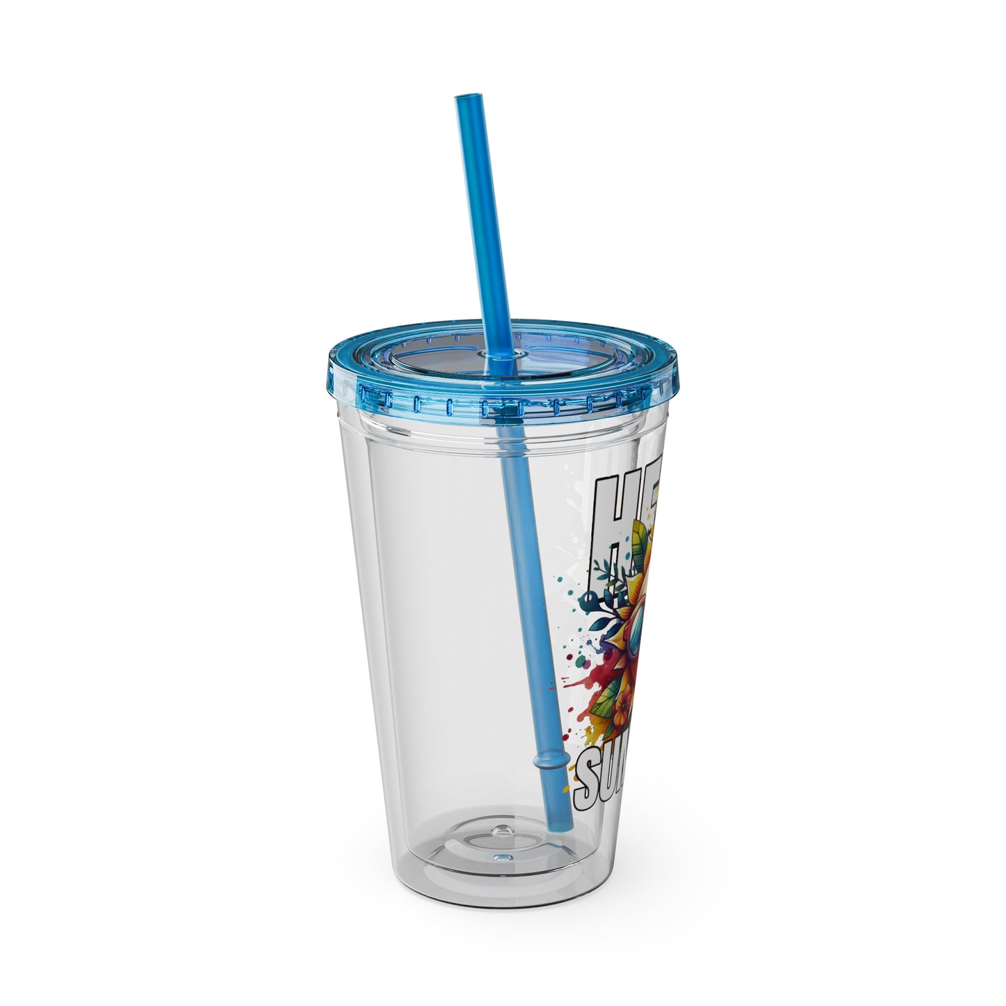 Hello Summer 16oz Insulated Tumbler with Straw