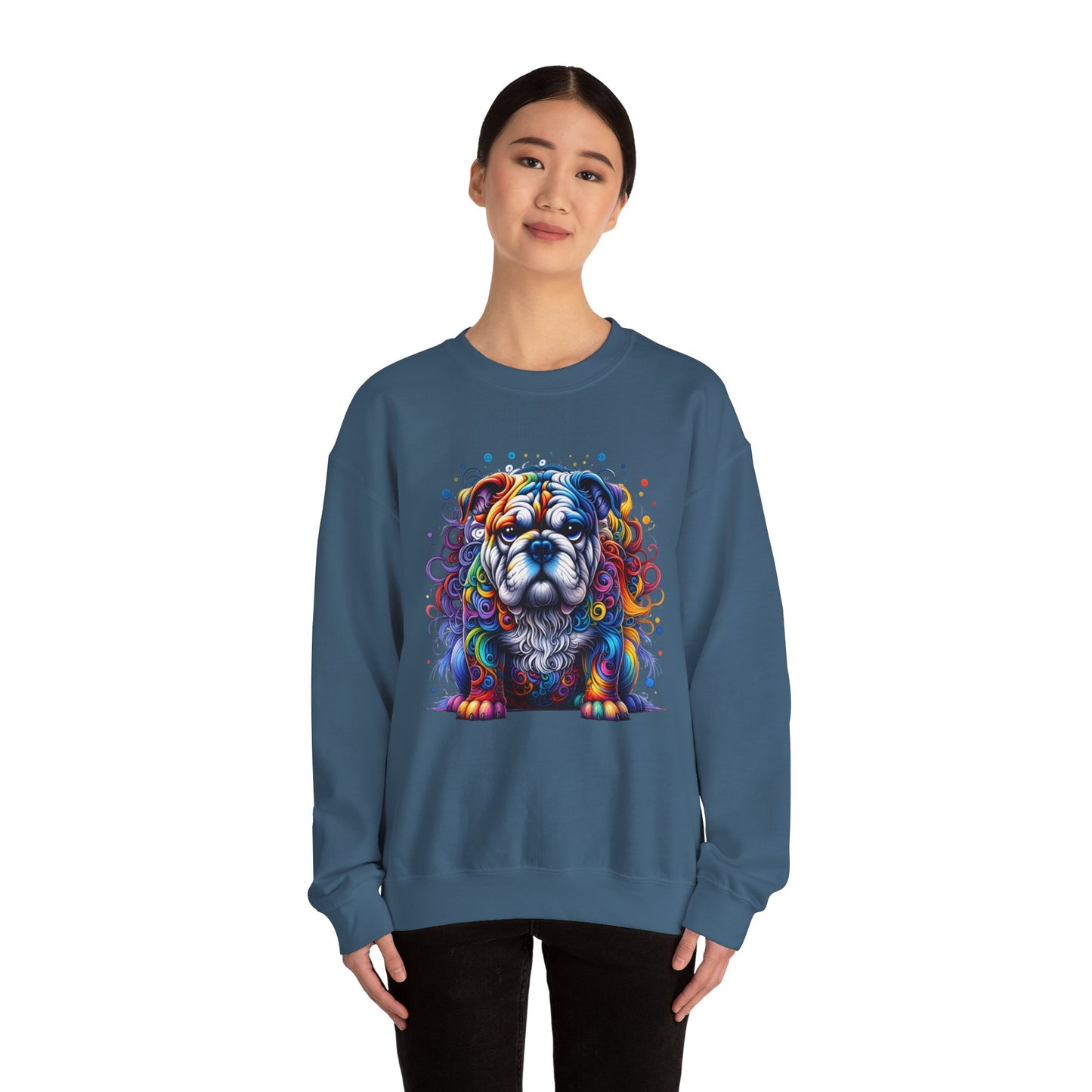 Colorful Bulldog Unisex Crewneck Sweatshirt