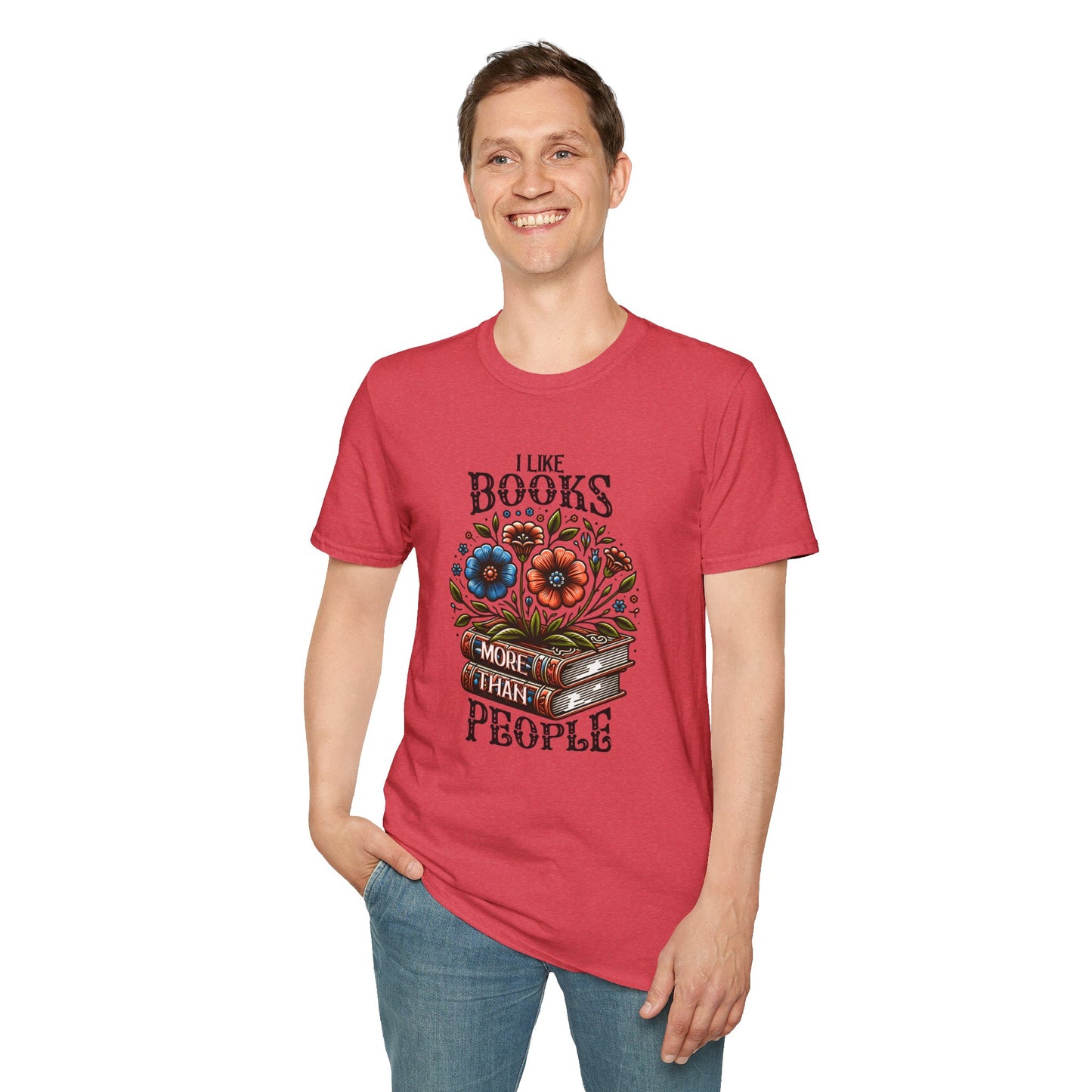 Books More Than People Unisex Graphic T-Shirt