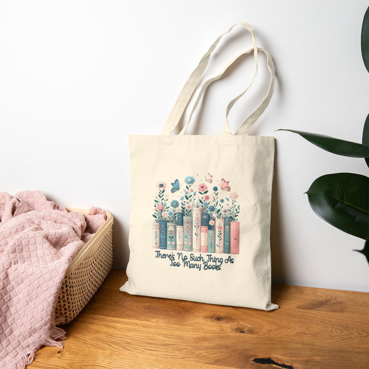 There's No Such Thing As Too Many Books Cotton Canvas Tote Bag