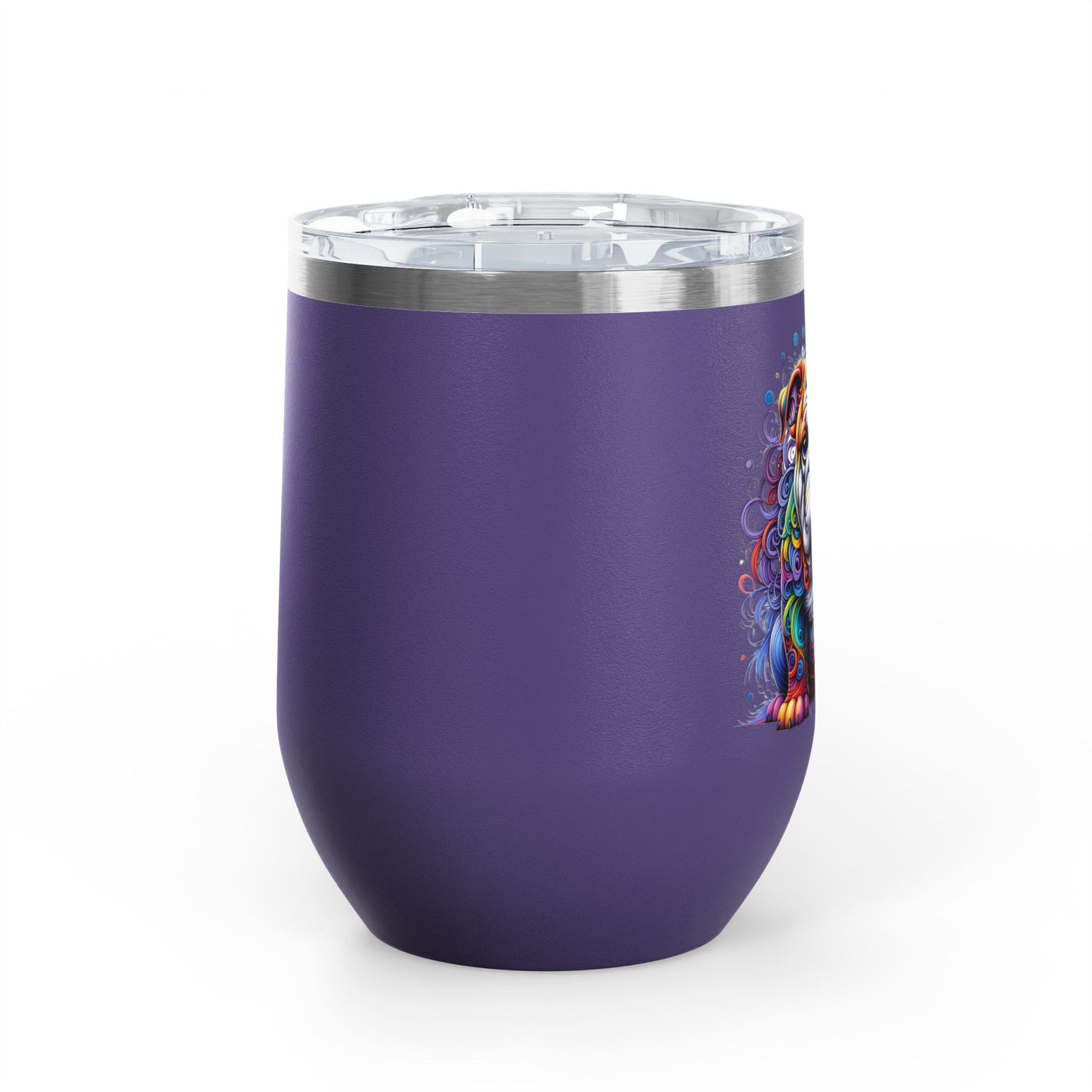 Colorful Bulldog 12oz. Insulated Wine Tumbler
