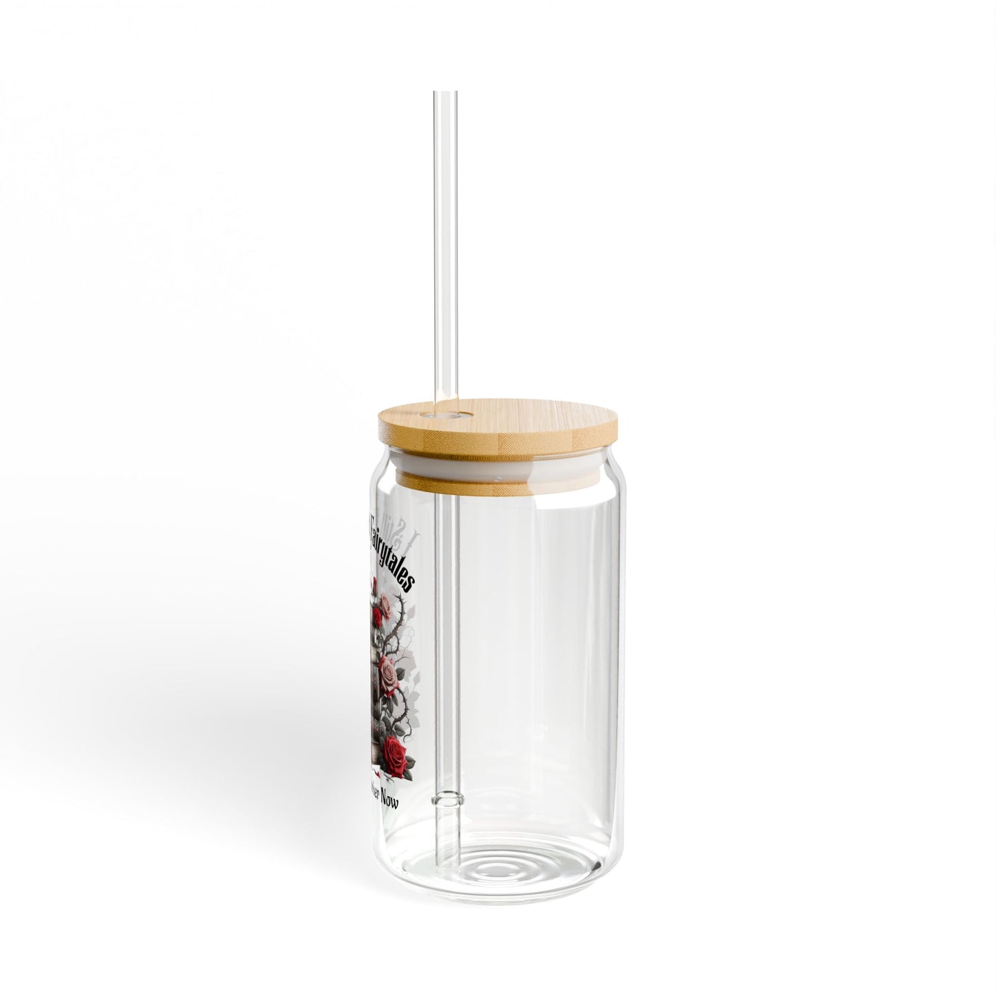 Dark Fairytale 16oz Sipper Glass with Bamboo Lid and Straw