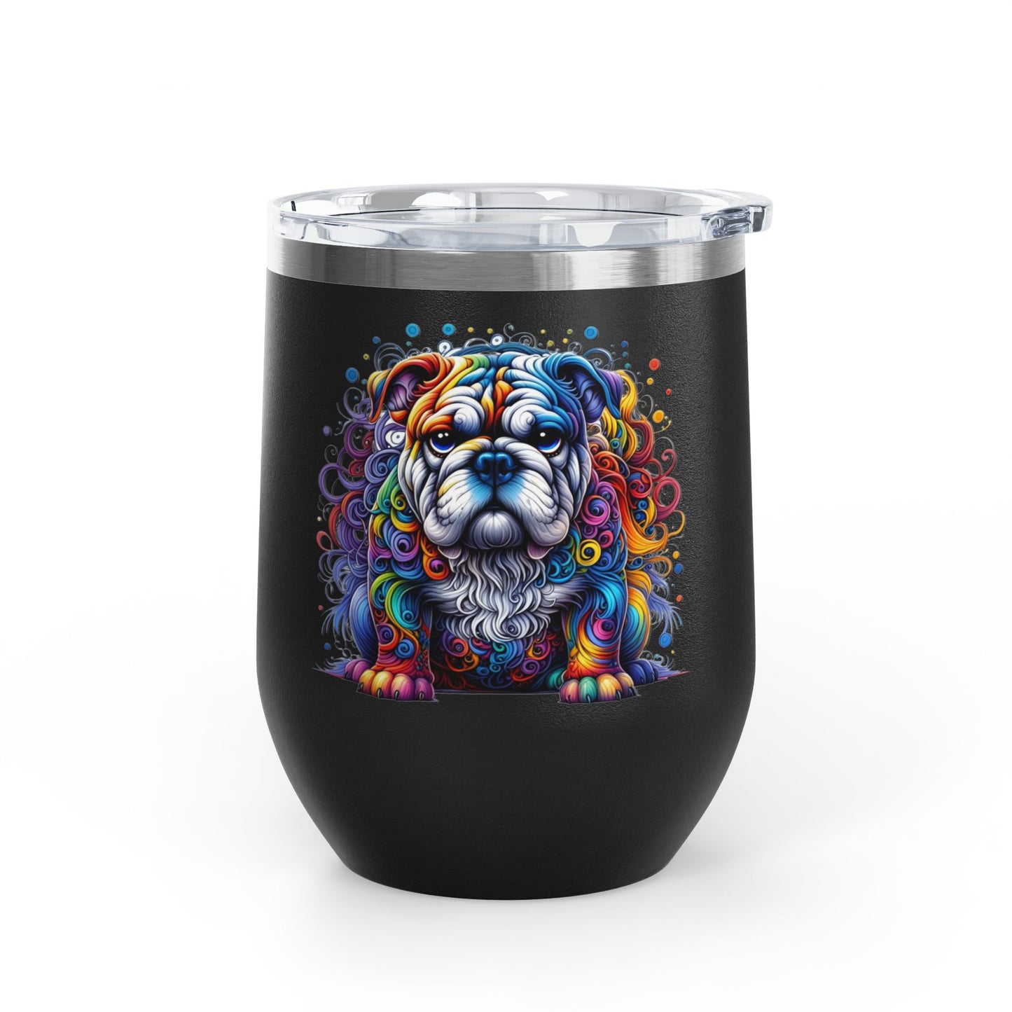 Colorful Bulldog 12oz. Insulated Wine Tumbler