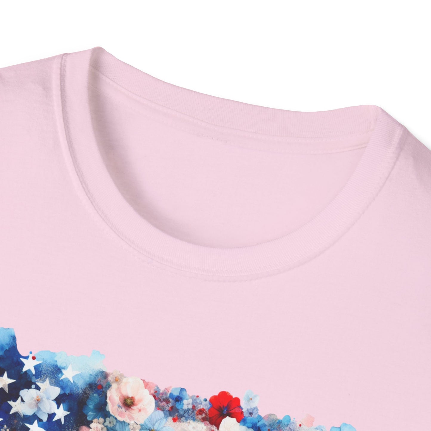 Patriotic Floral Freedom in Full Bloom Unisex Graphic T-Shirt