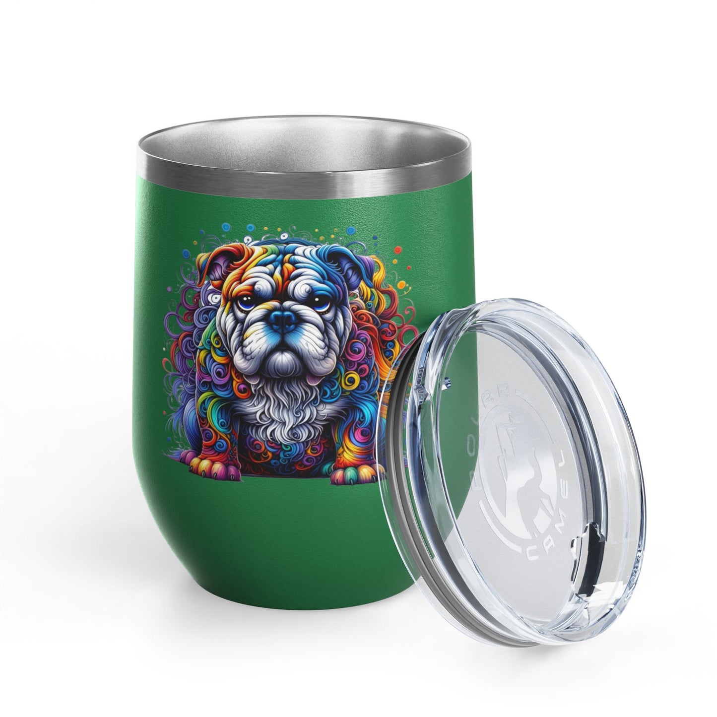 Colorful Bulldog 12oz. Insulated Wine Tumbler
