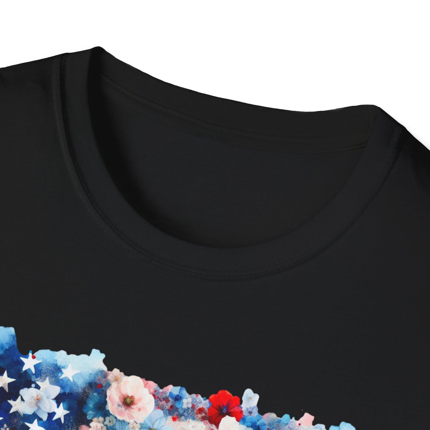 Patriotic Floral Freedom in Full Bloom Unisex Graphic T-Shirt