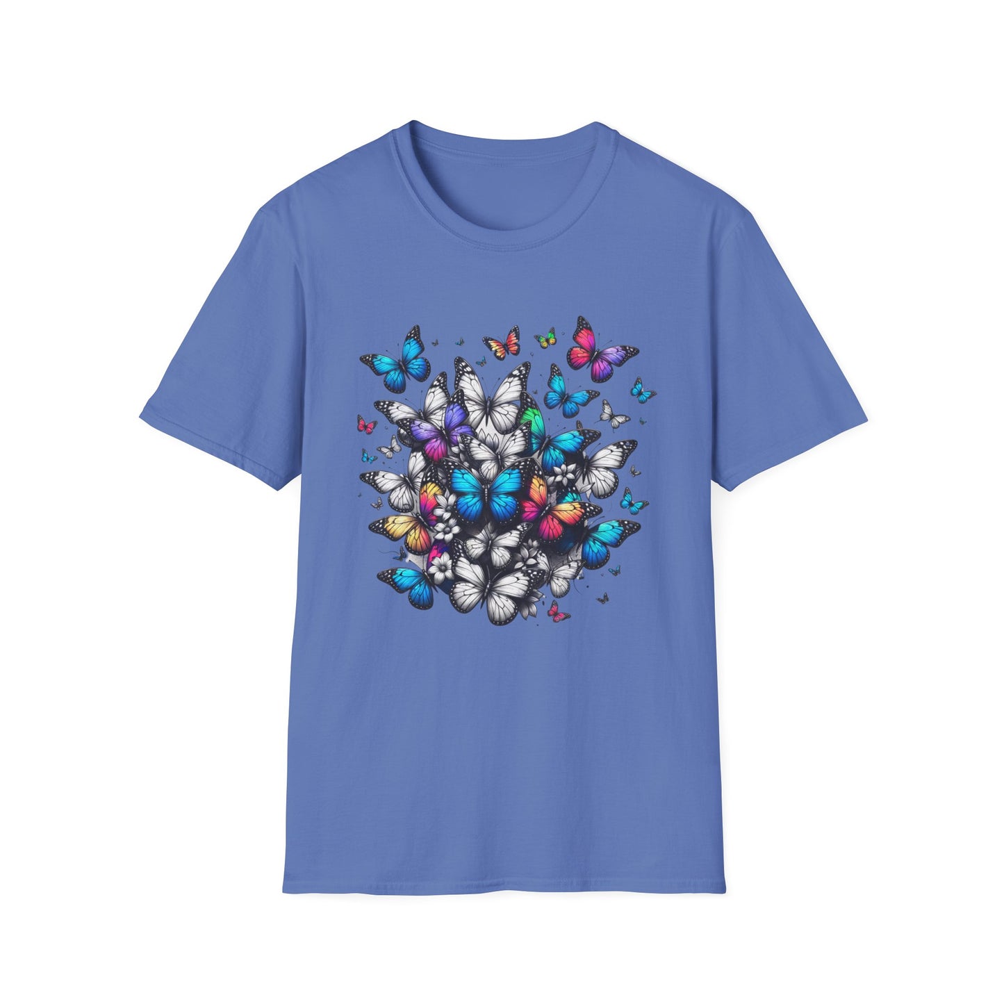 Colorful Butterfly Cluster Unisex Graphic T-Shirt