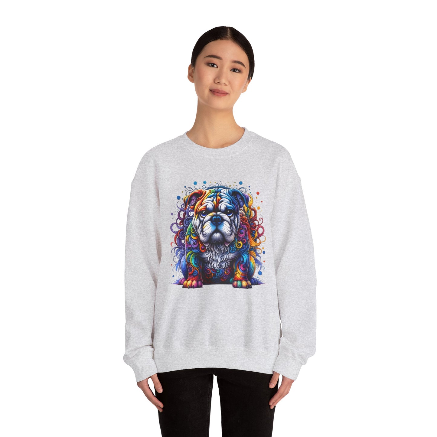 Colorful Bulldog Unisex Crewneck Sweatshirt