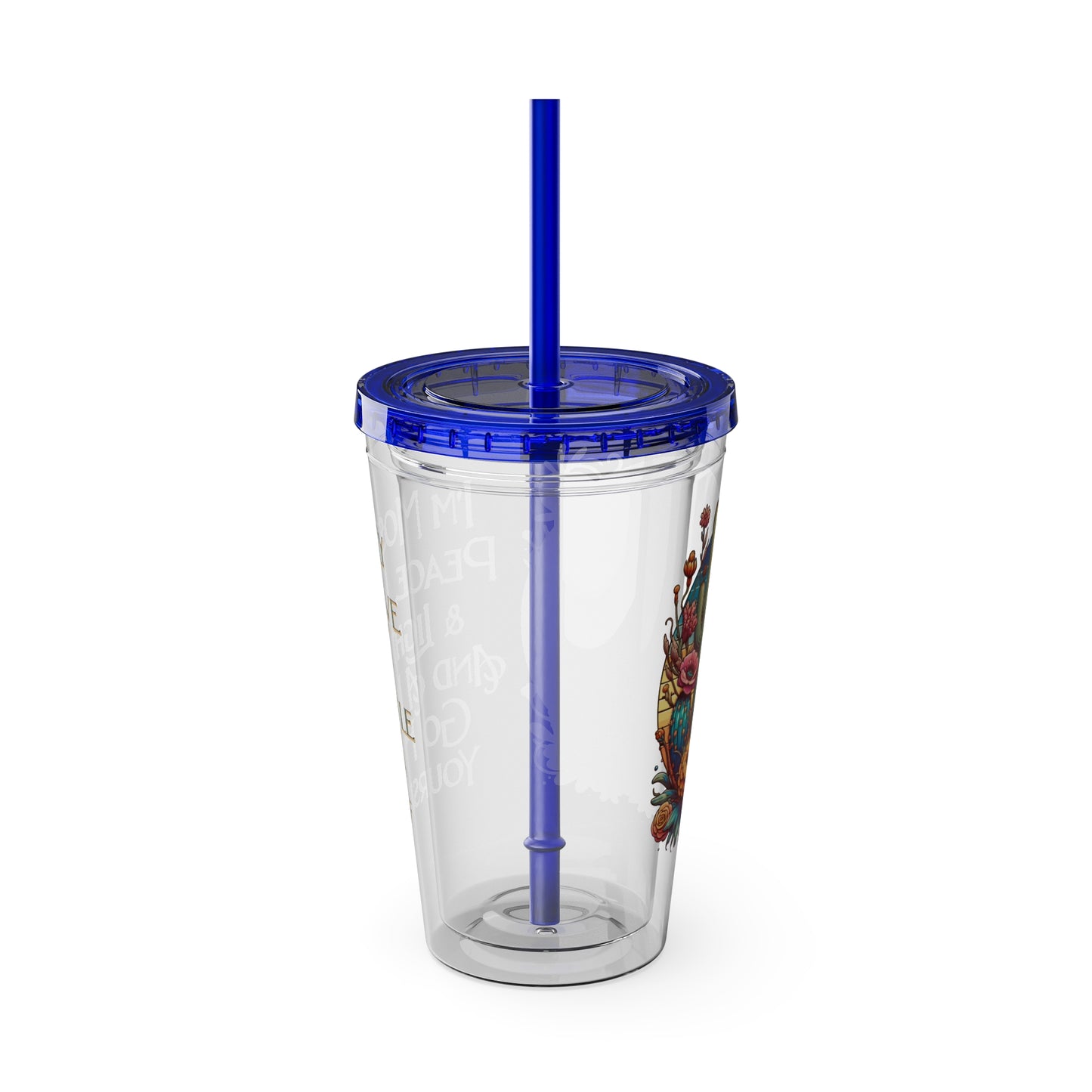 Peace Love Light F* Yourself 16oz Insulated Tumbler with Straw