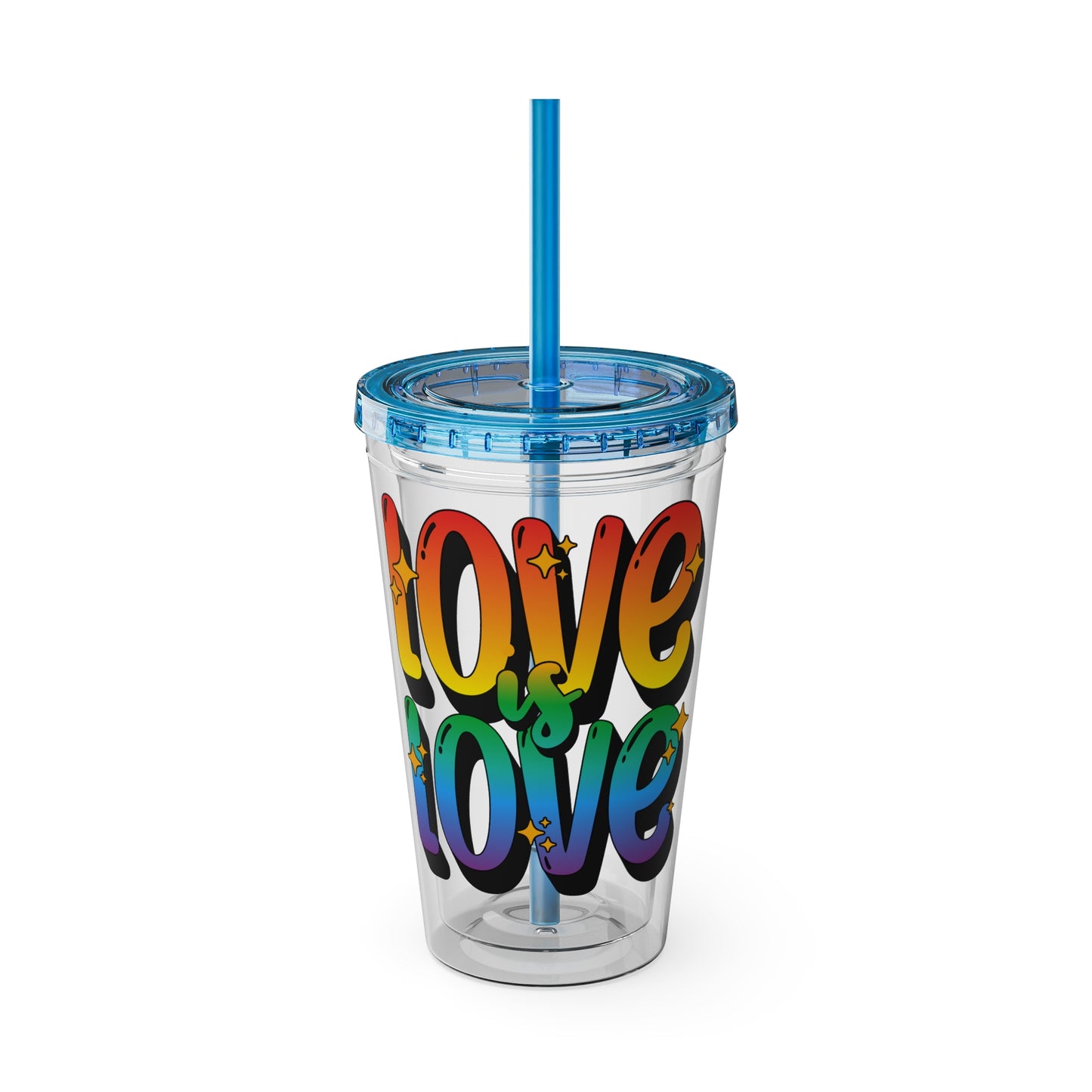 Love is Love Rainbow 16oz. Insulated Tumbler with Straw