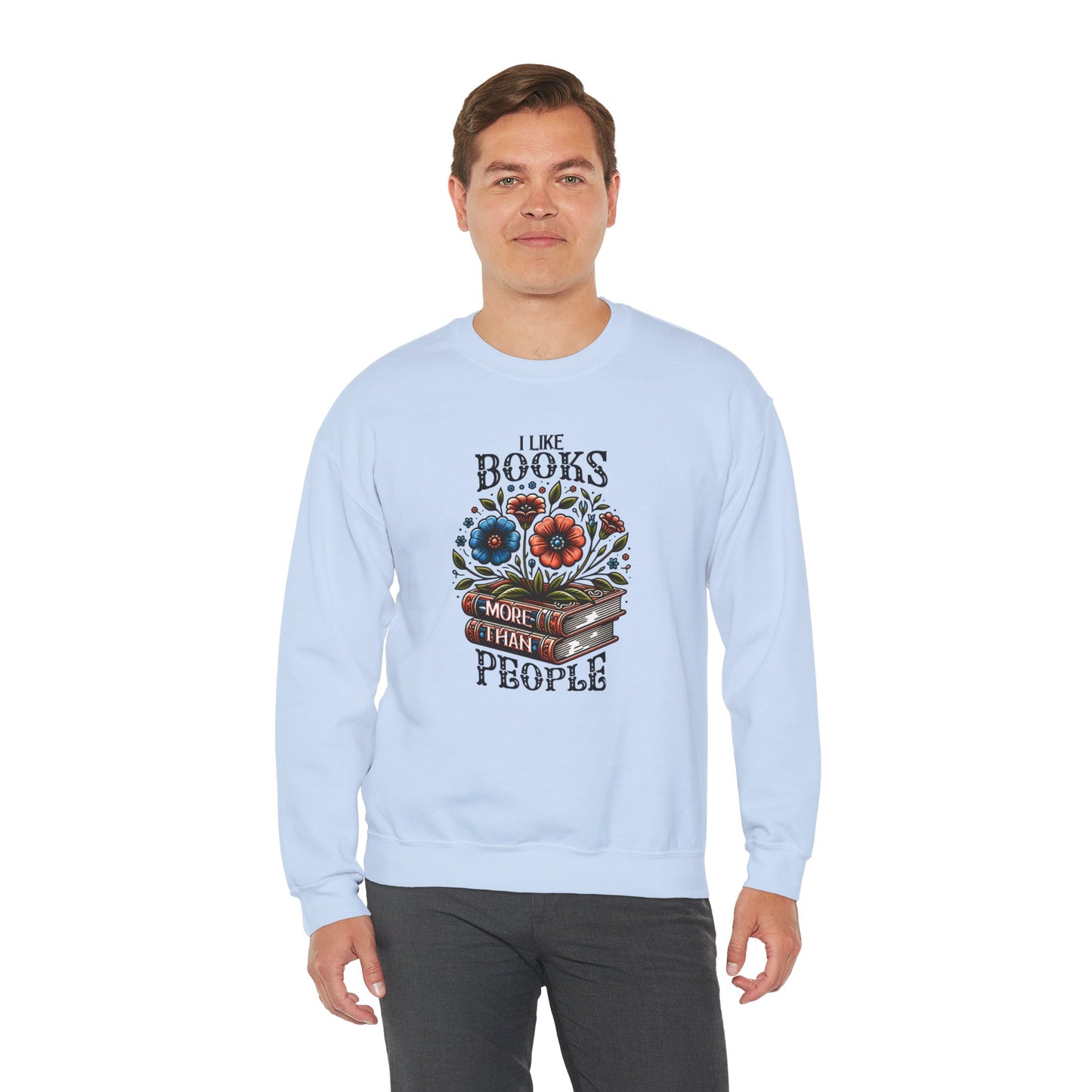 Books More Than People Crewneck Sweatshirt
