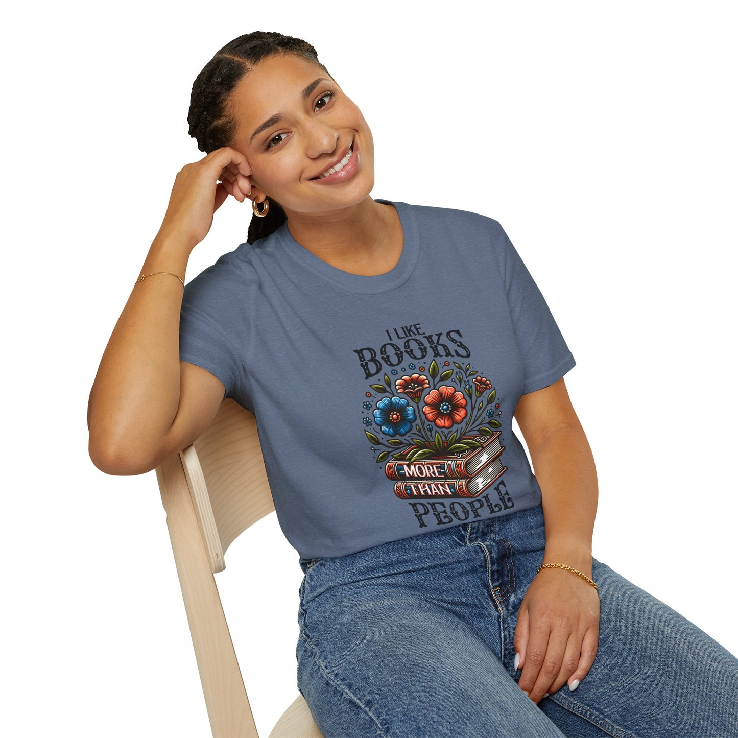 Books More Than People Unisex Graphic T-Shirt