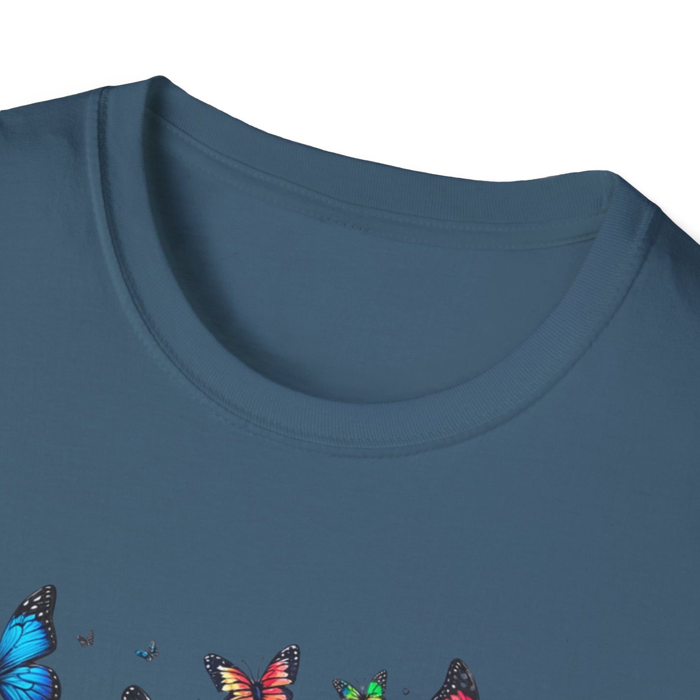 Colorful Butterfly Cluster Unisex Graphic T-Shirt