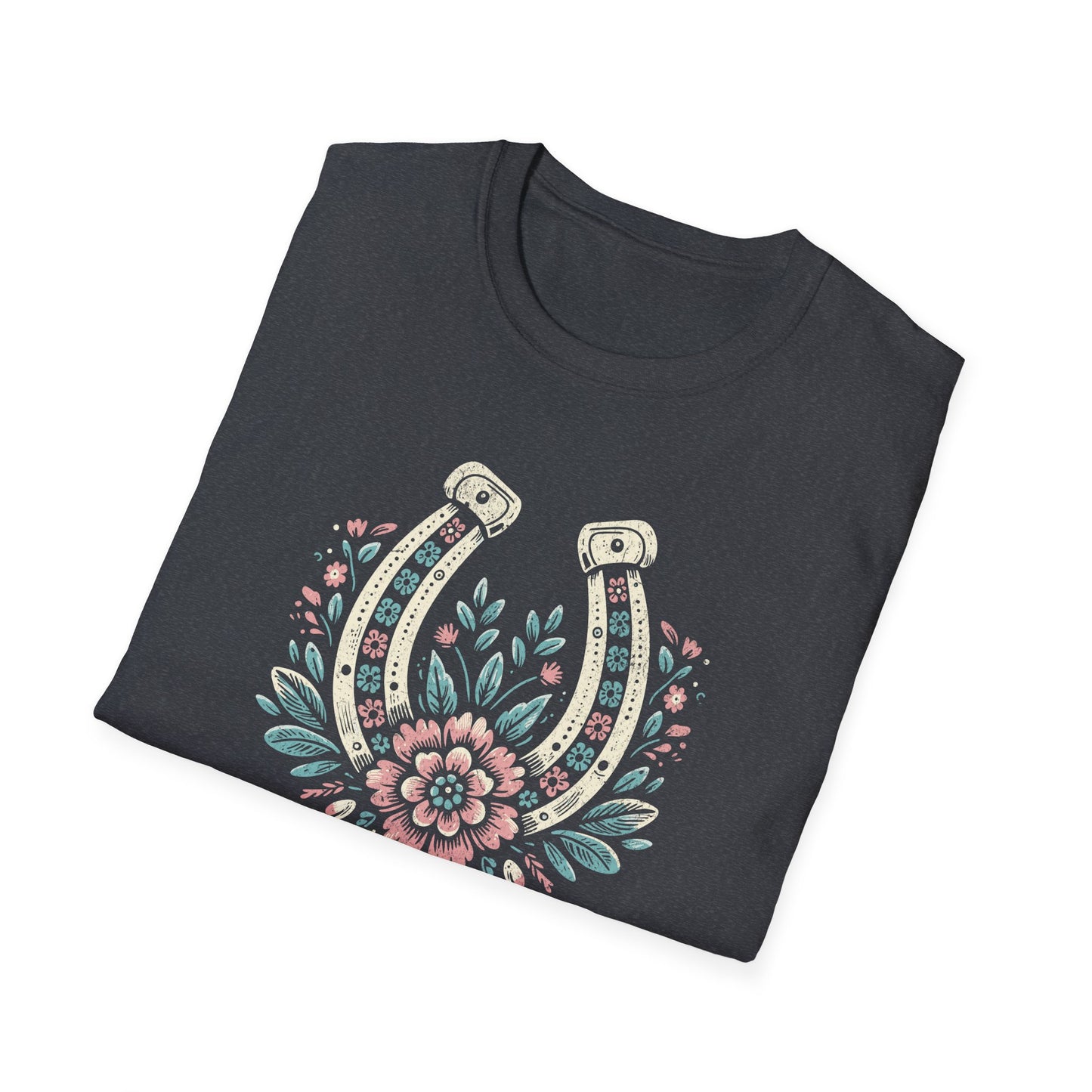 Wild and Free Horseshoe Floral Unisex Graphic T-Shirt