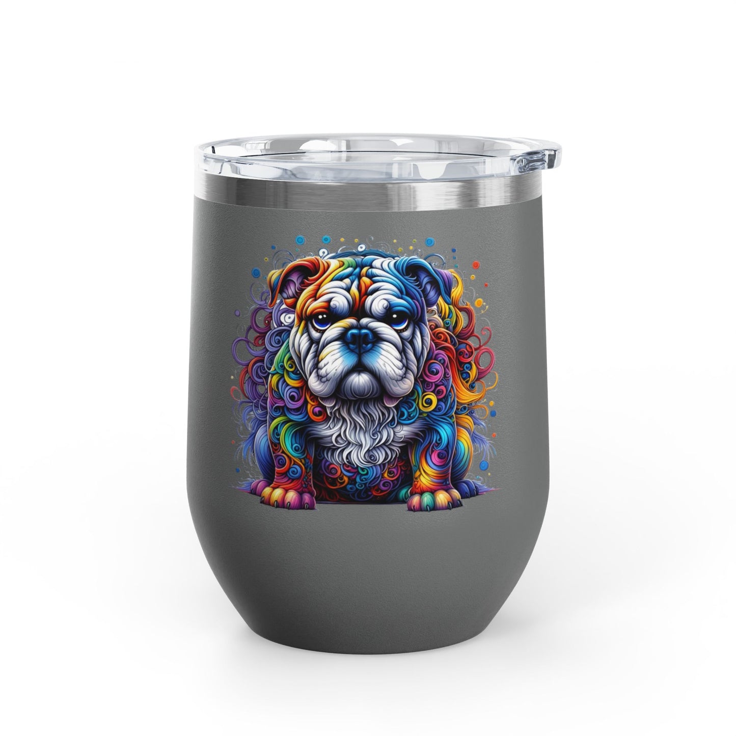 Colorful Bulldog 12oz. Insulated Wine Tumbler
