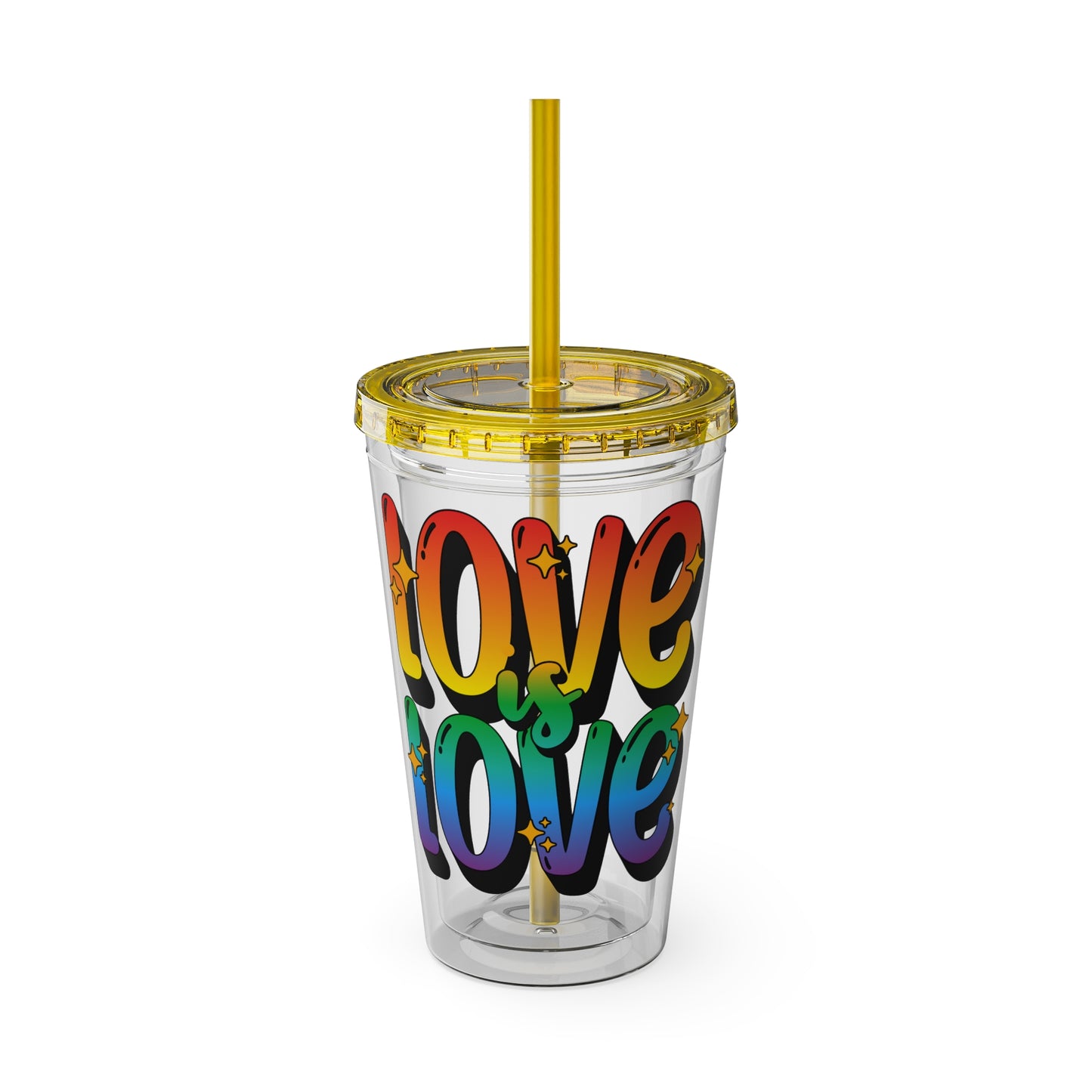 Love is Love Rainbow 16oz. Insulated Tumbler with Straw