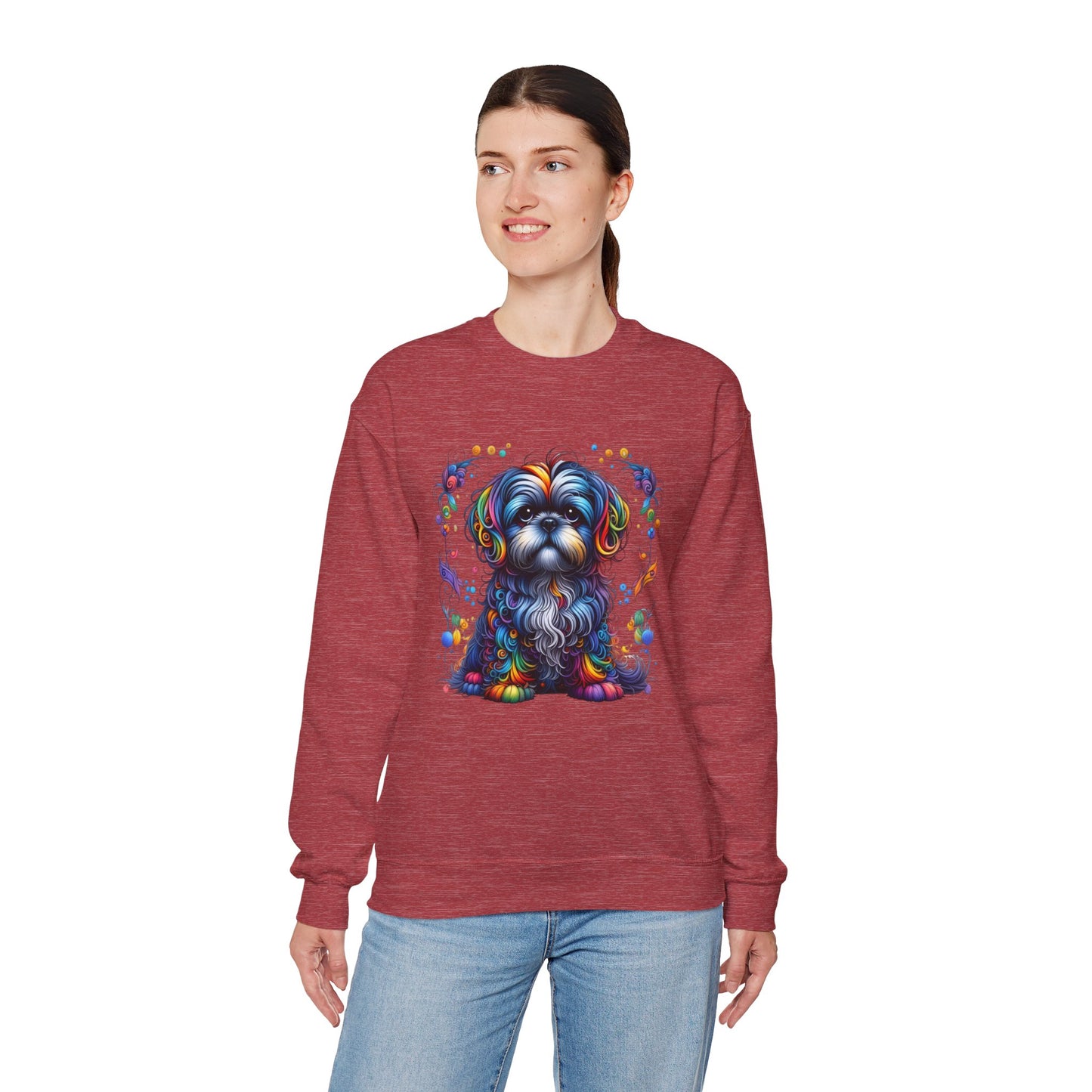 Colorful Shih Tzu Unisex Crewneck Sweatshirt