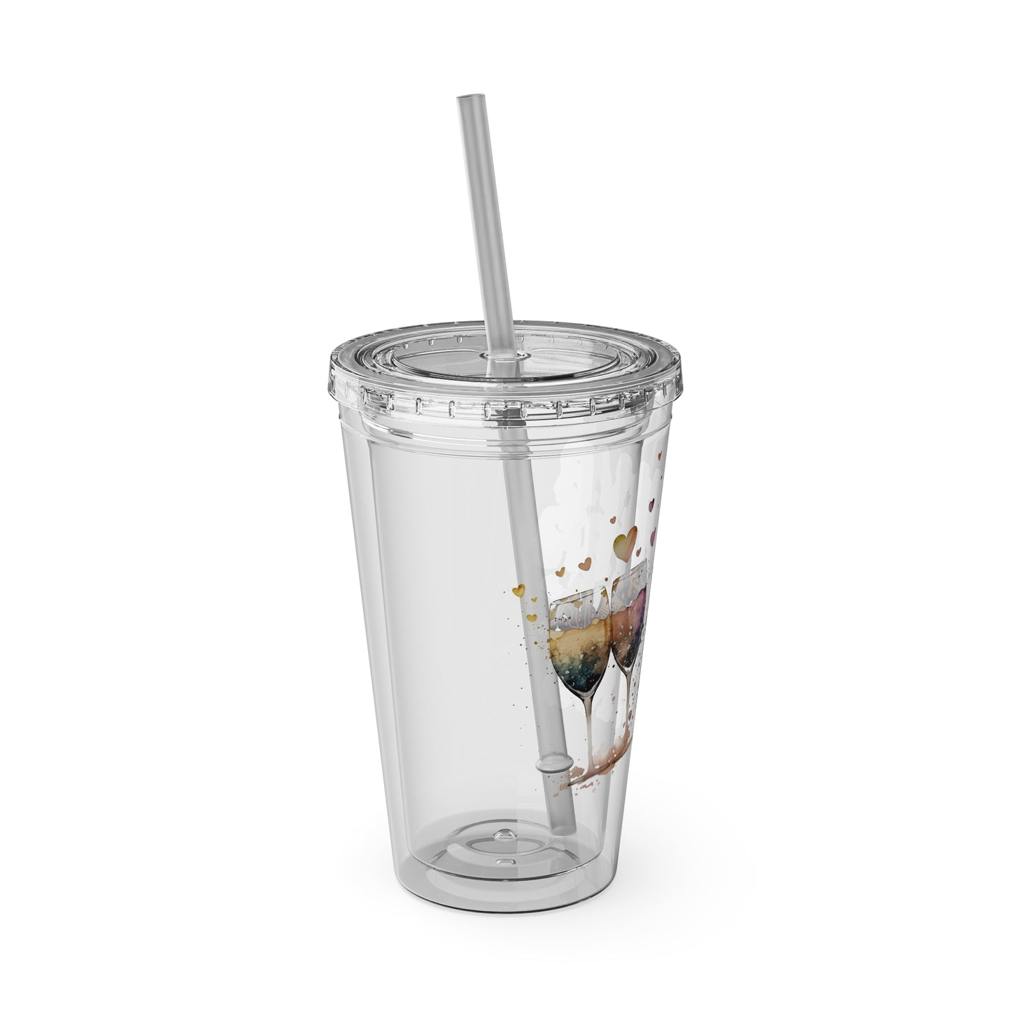 Save Water Drink Wine 16oz Insulated Tumbler with Straw