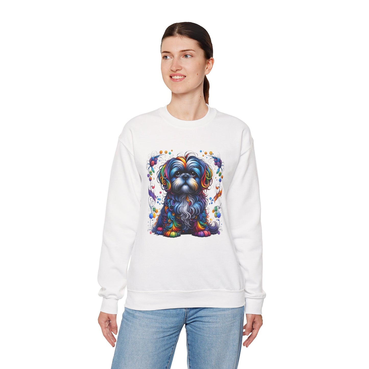 Colorful Shih Tzu Unisex Crewneck Sweatshirt