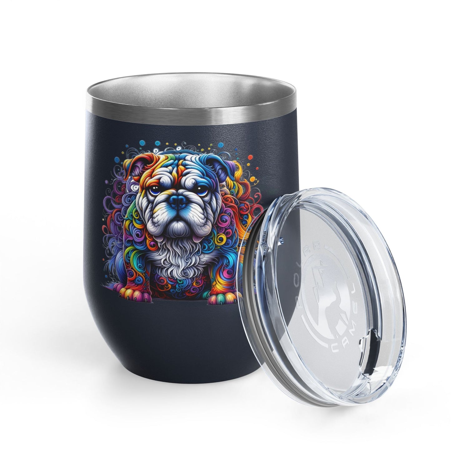 Colorful Bulldog 12oz. Insulated Wine Tumbler