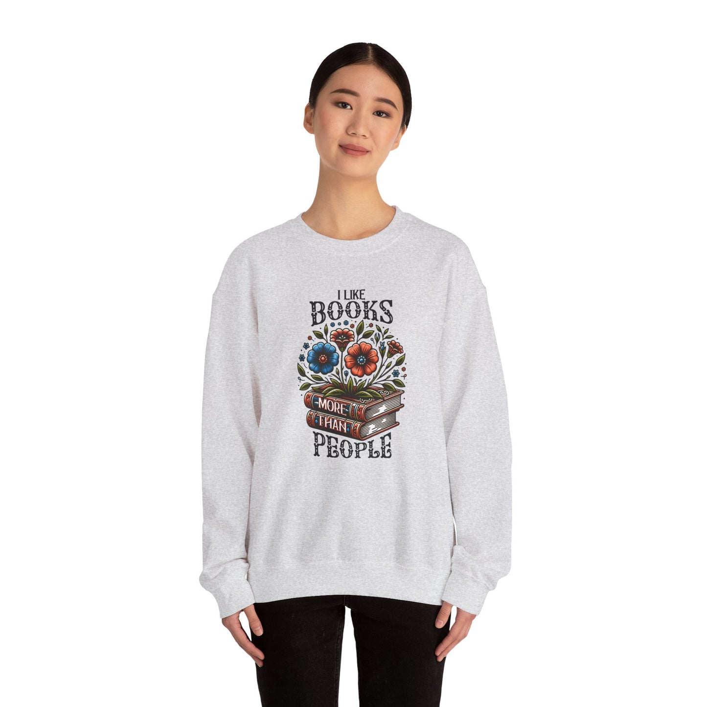 Books More Than People Crewneck Sweatshirt