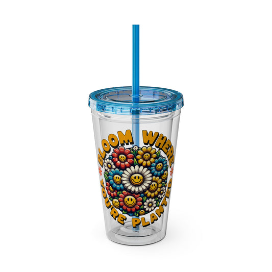 Bloom Where You’re Planted 16oz Insulated Tumbler with Straw