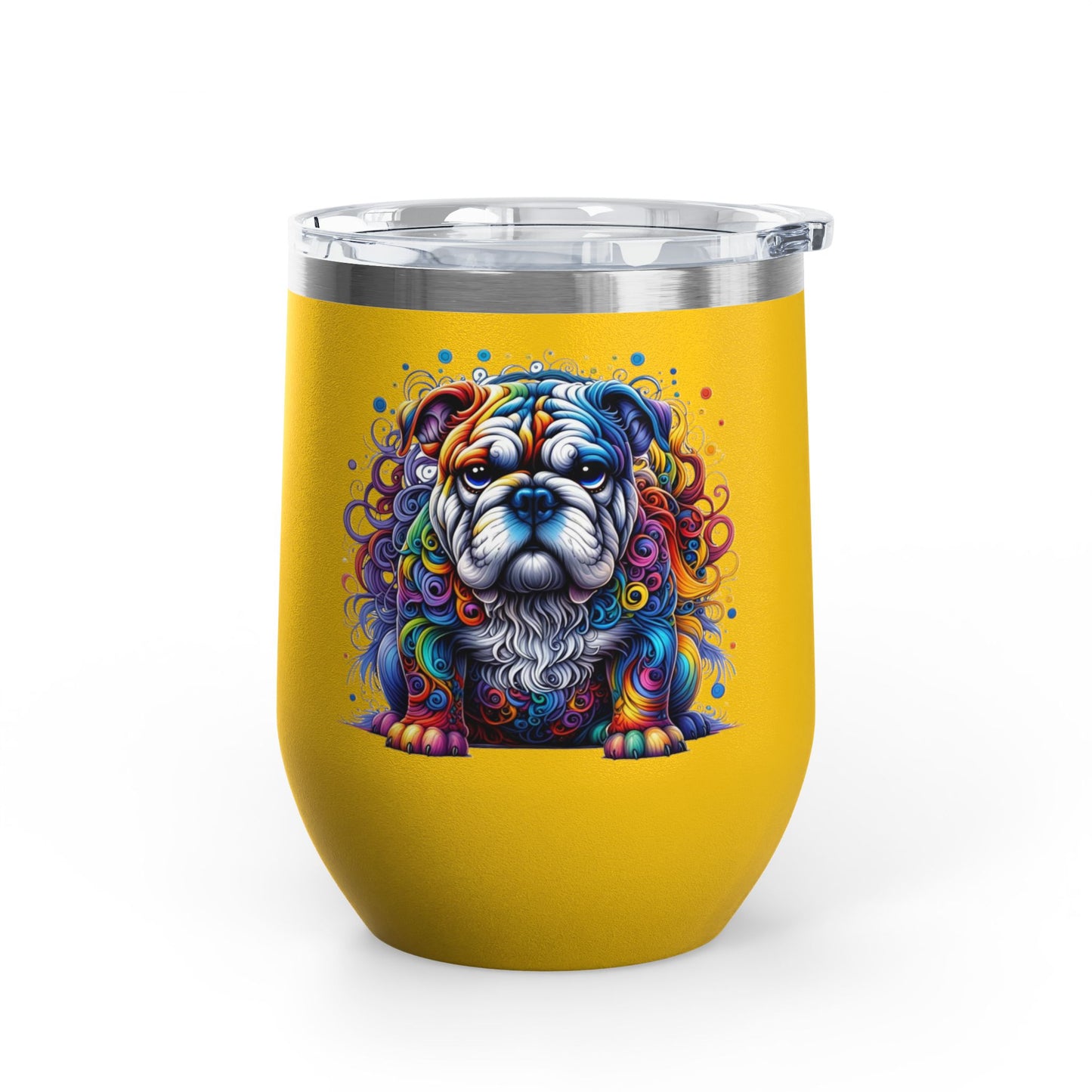 Colorful Bulldog 12oz. Insulated Wine Tumbler