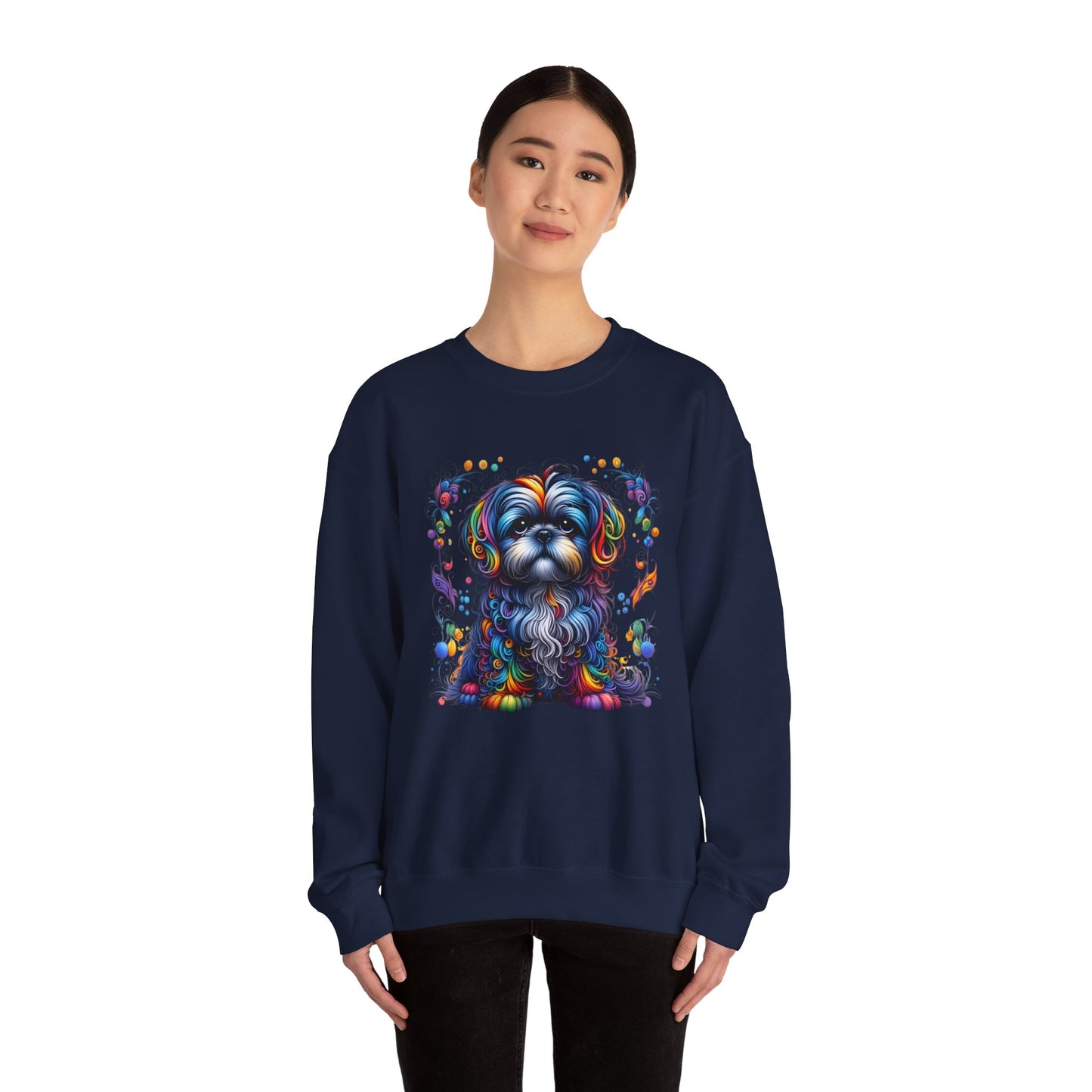 Colorful Shih Tzu Unisex Crewneck Sweatshirt