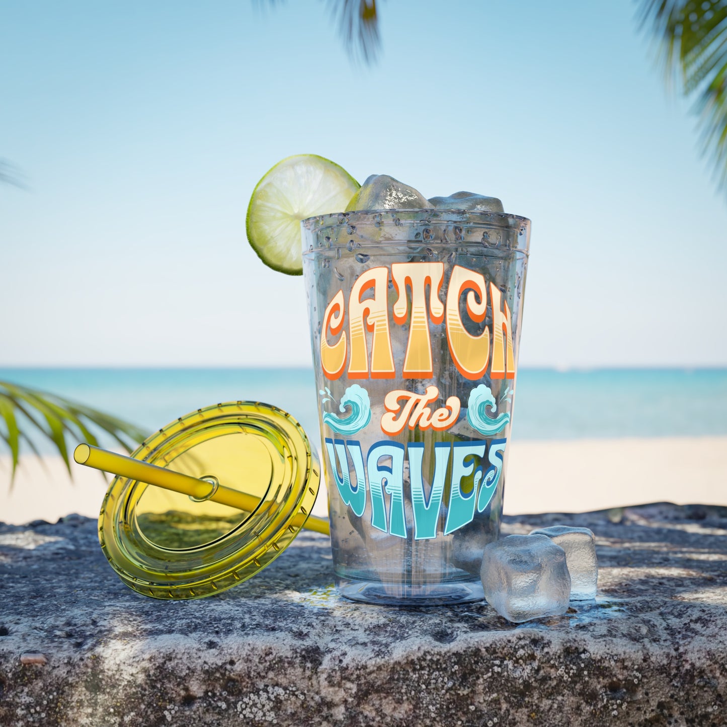 Catch the Waves 16oz Insulated Tumbler with Straw