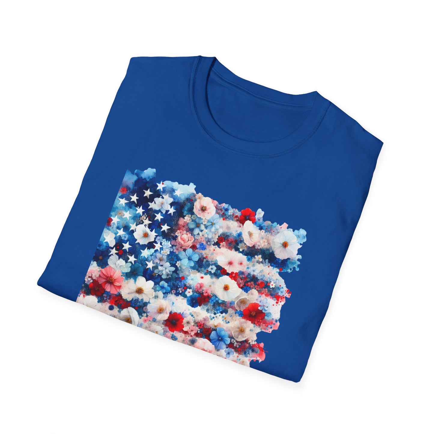 Patriotic Floral Freedom in Full Bloom Unisex Graphic T-Shirt